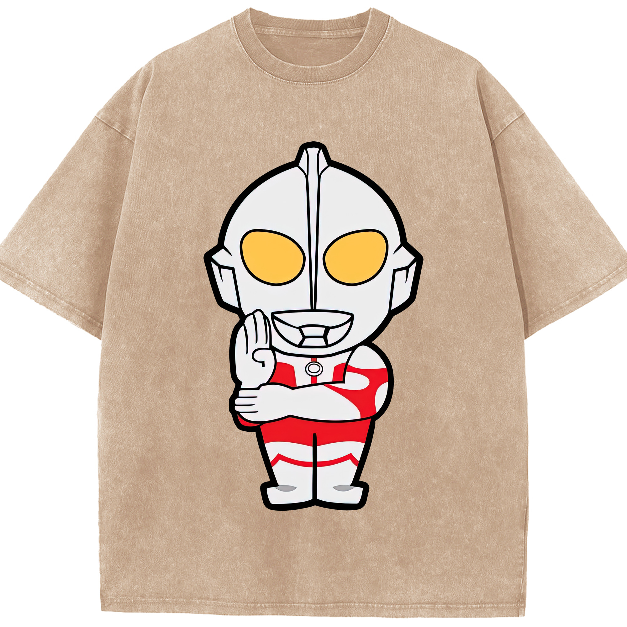 （画像用） ウルトラマン Ultraman 綿100% ヴィンテージ風 半袖Tシャツ（フロントプリント）