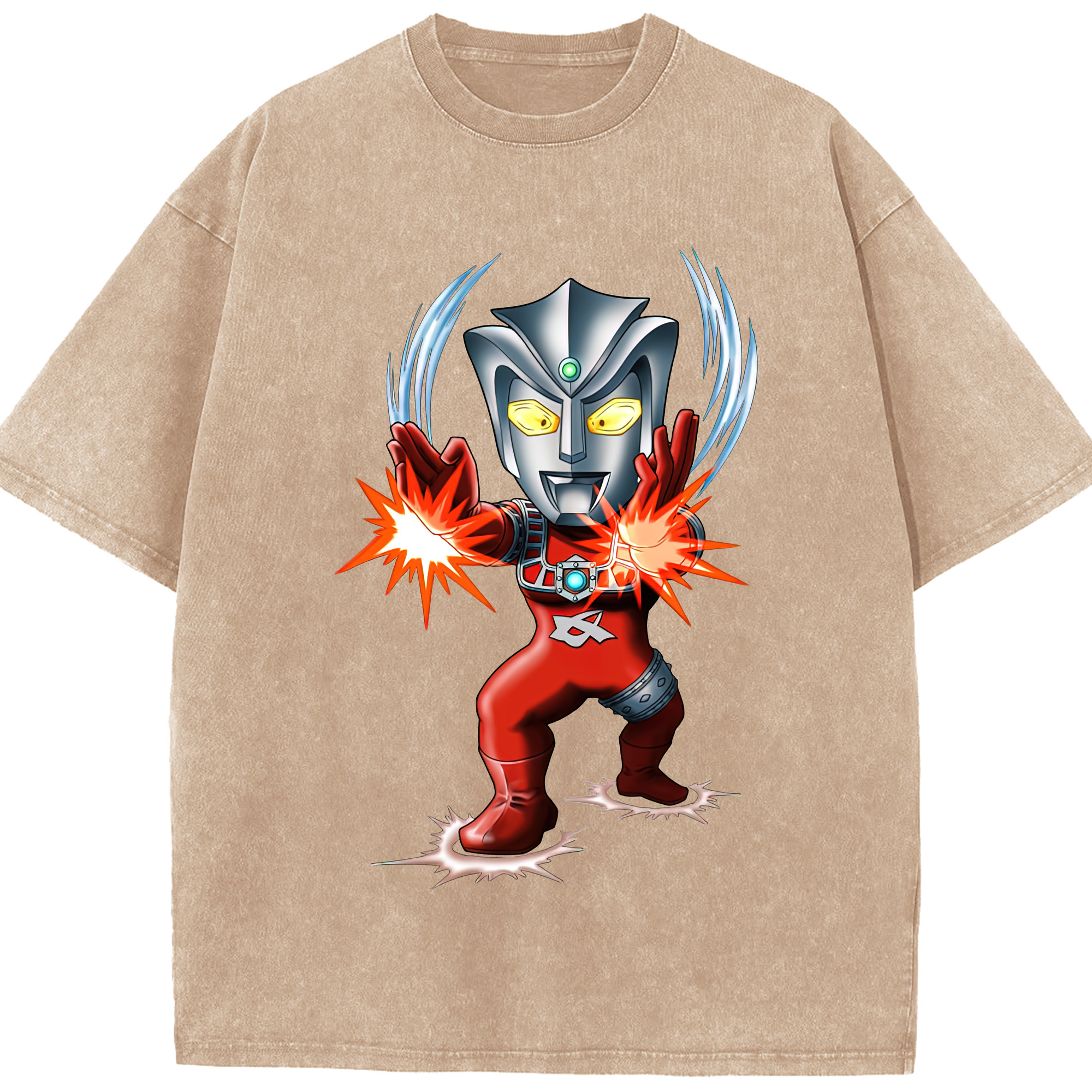 （画像用） ウルトラマン Ultraman 綿100% ヴィンテージ風 半袖Tシャツ（フロントプリント）