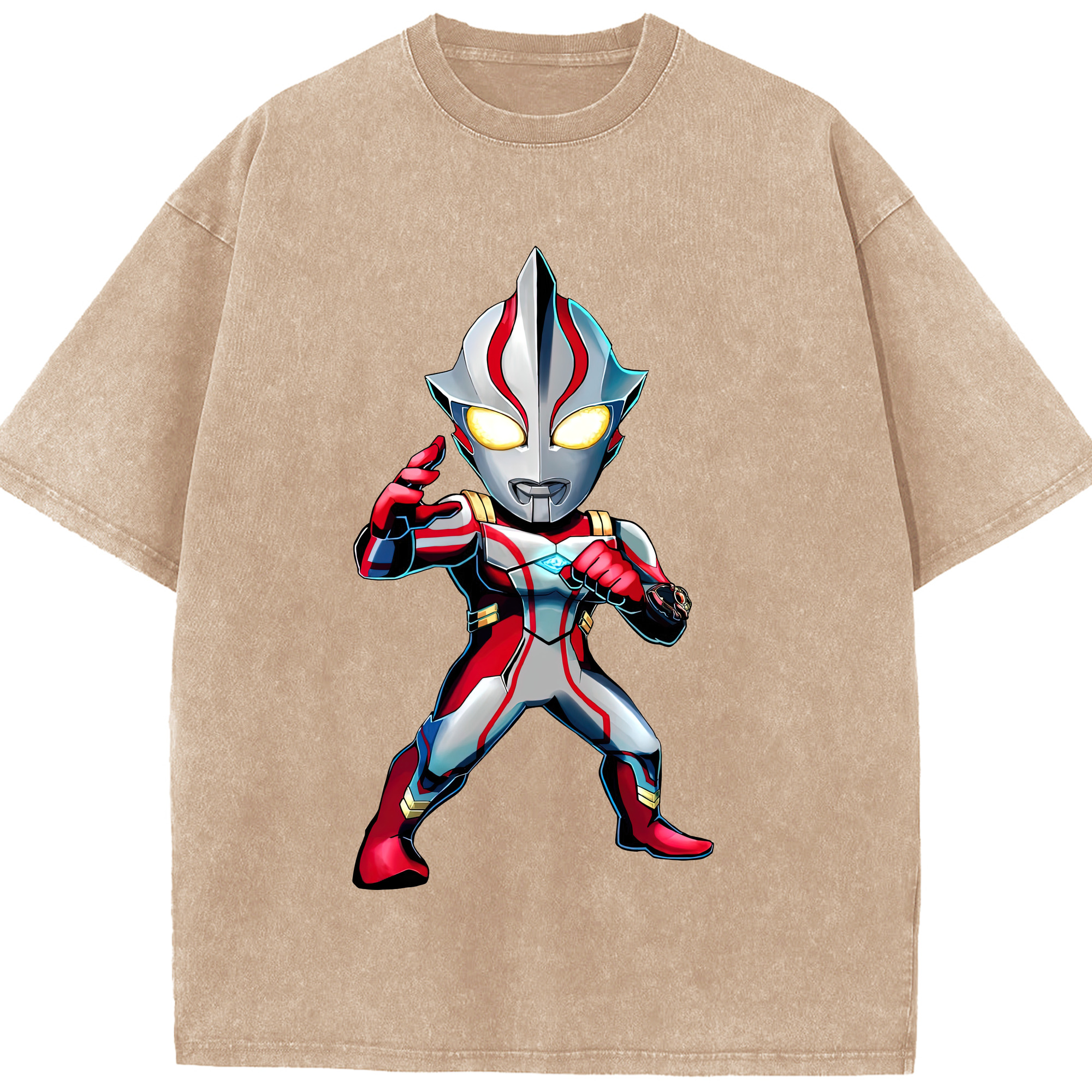 （画像用） ウルトラマン Ultraman 綿100% ヴィンテージ風 半袖Tシャツ（フロントプリント）