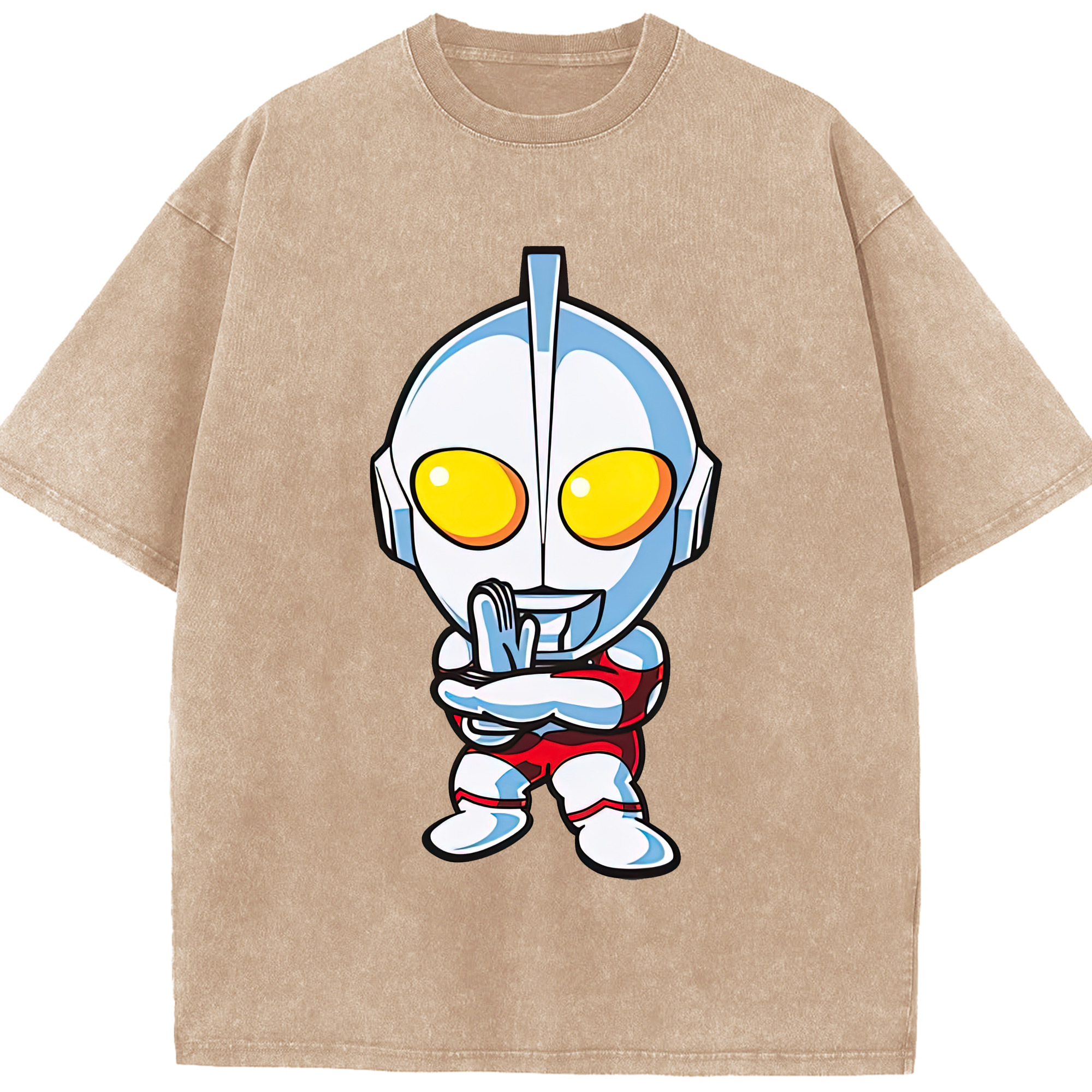（画像用） ウルトラマン Ultraman 綿100% ヴィンテージ風 半袖Tシャツ（フロントプリント）