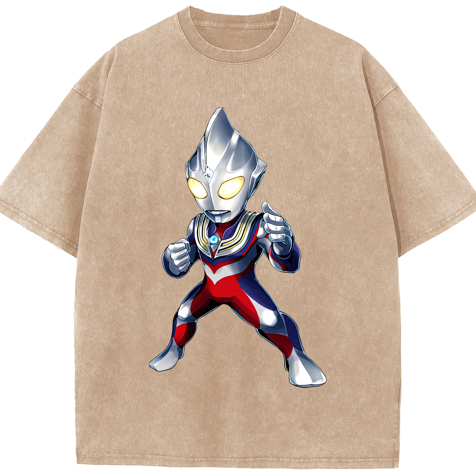 （画像用） ウルトラマン Ultraman 綿100% ヴィンテージ風 半袖Tシャツ（フロントプリント）