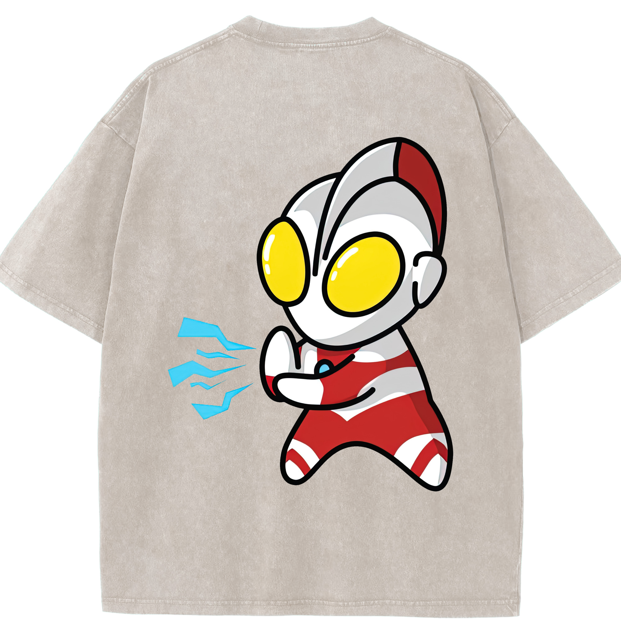 （画像用） ウルトラマン Ultraman 綿100% ヴィンテージ風 半袖Tシャツ（背面プリント）