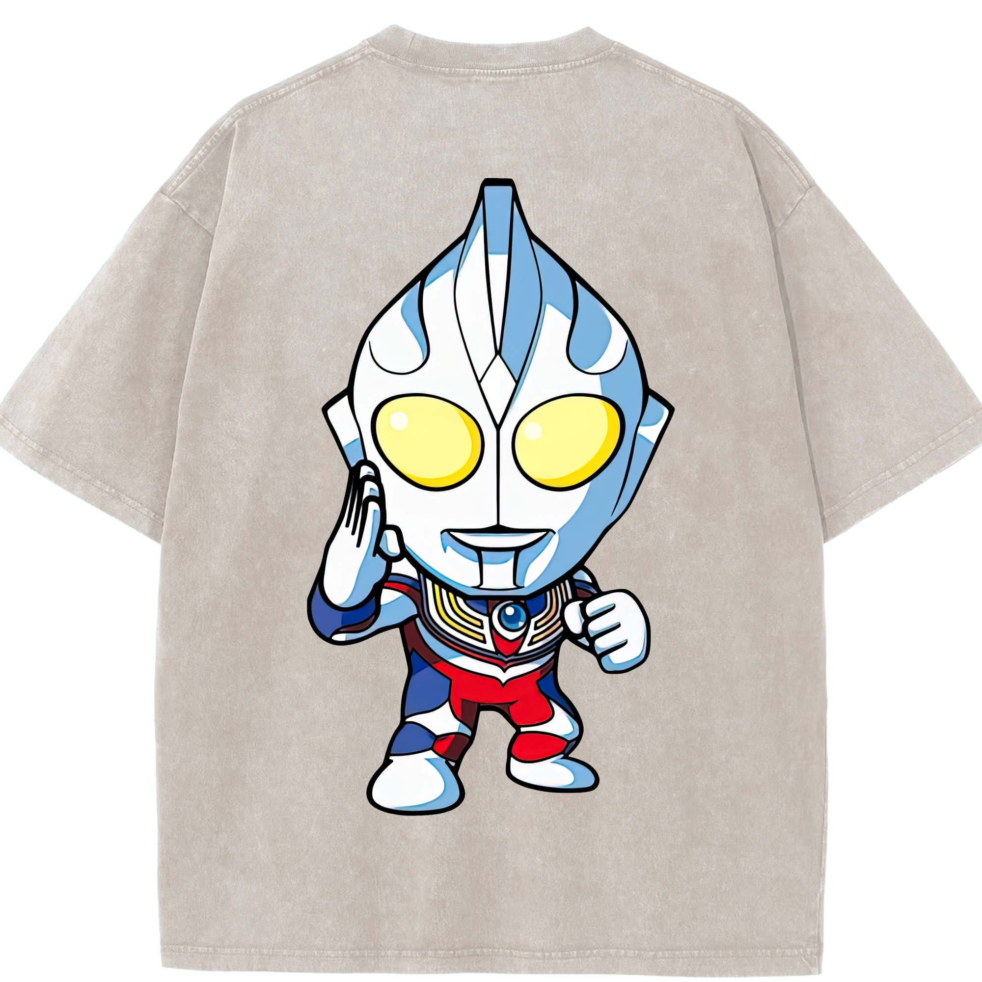 （画像用） ウルトラマン Ultraman 綿100% ヴィンテージ風 半袖Tシャツ（背面プリント）