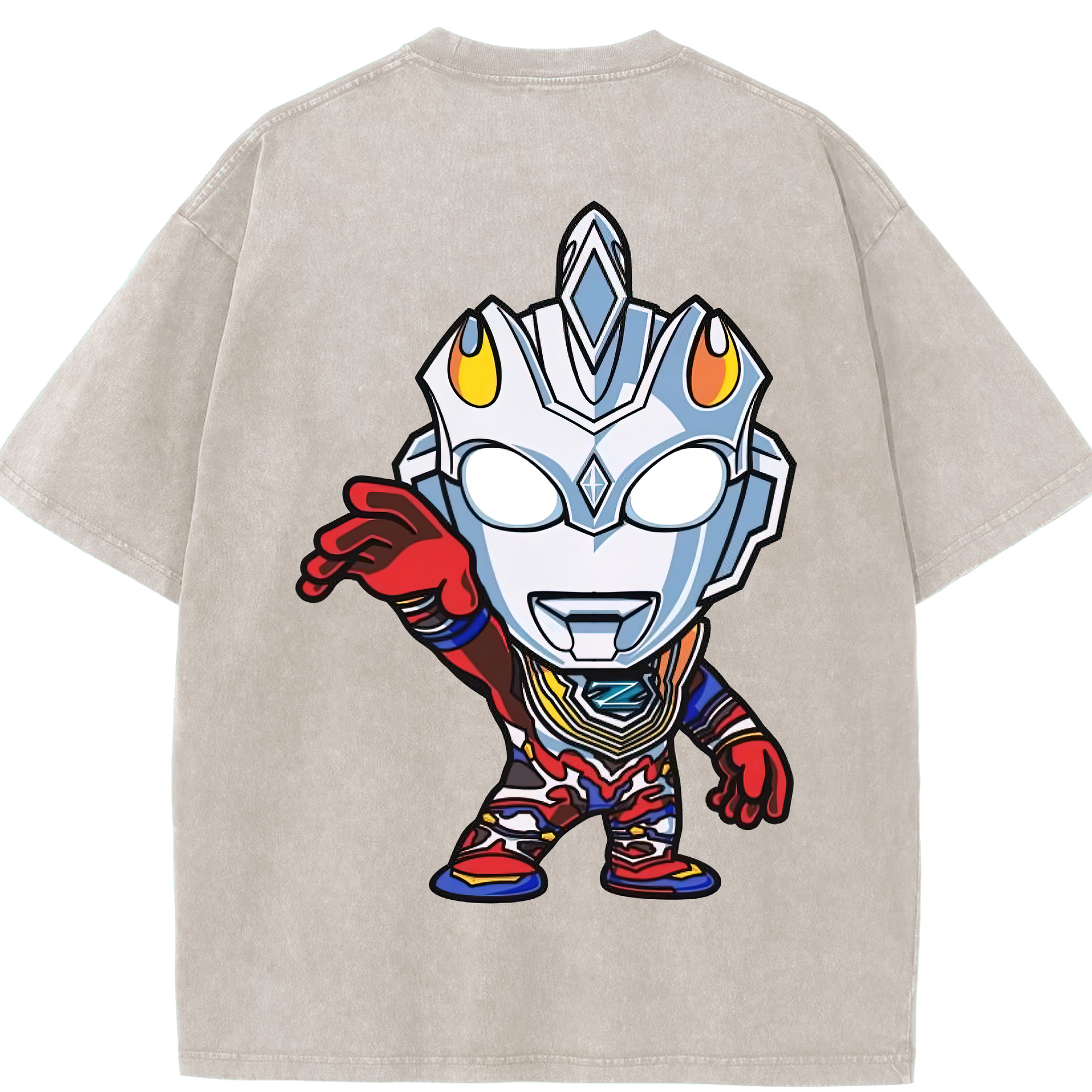 （画像用） ウルトラマン Ultraman 綿100% ヴィンテージ風 半袖Tシャツ（背面プリント）