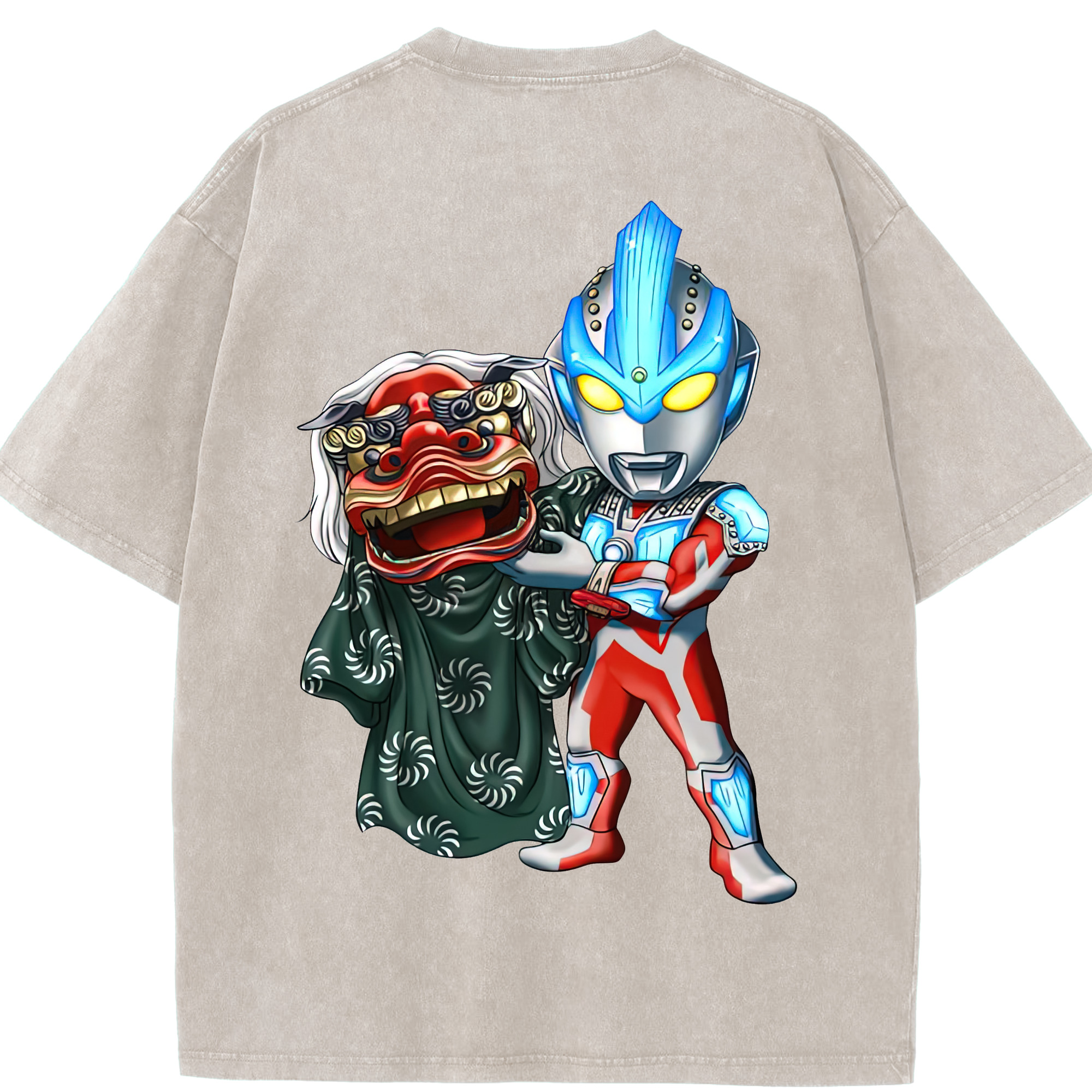 （画像用） ウルトラマン Ultraman 綿100% ヴィンテージ風 半袖Tシャツ（背面プリント）