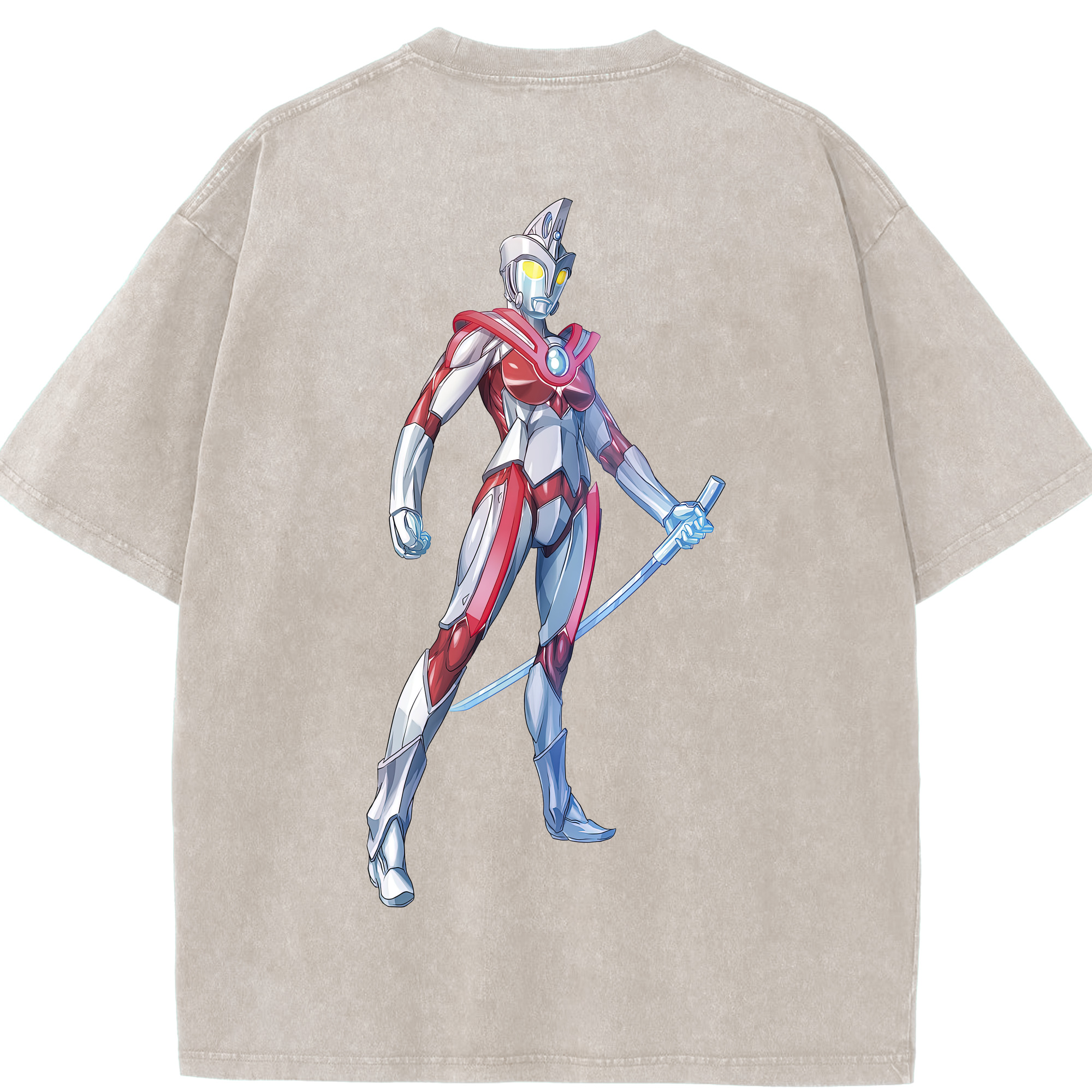 （画像用） ウルトラマン Ultraman 綿100% ヴィンテージ風 半袖Tシャツ（背面プリント）