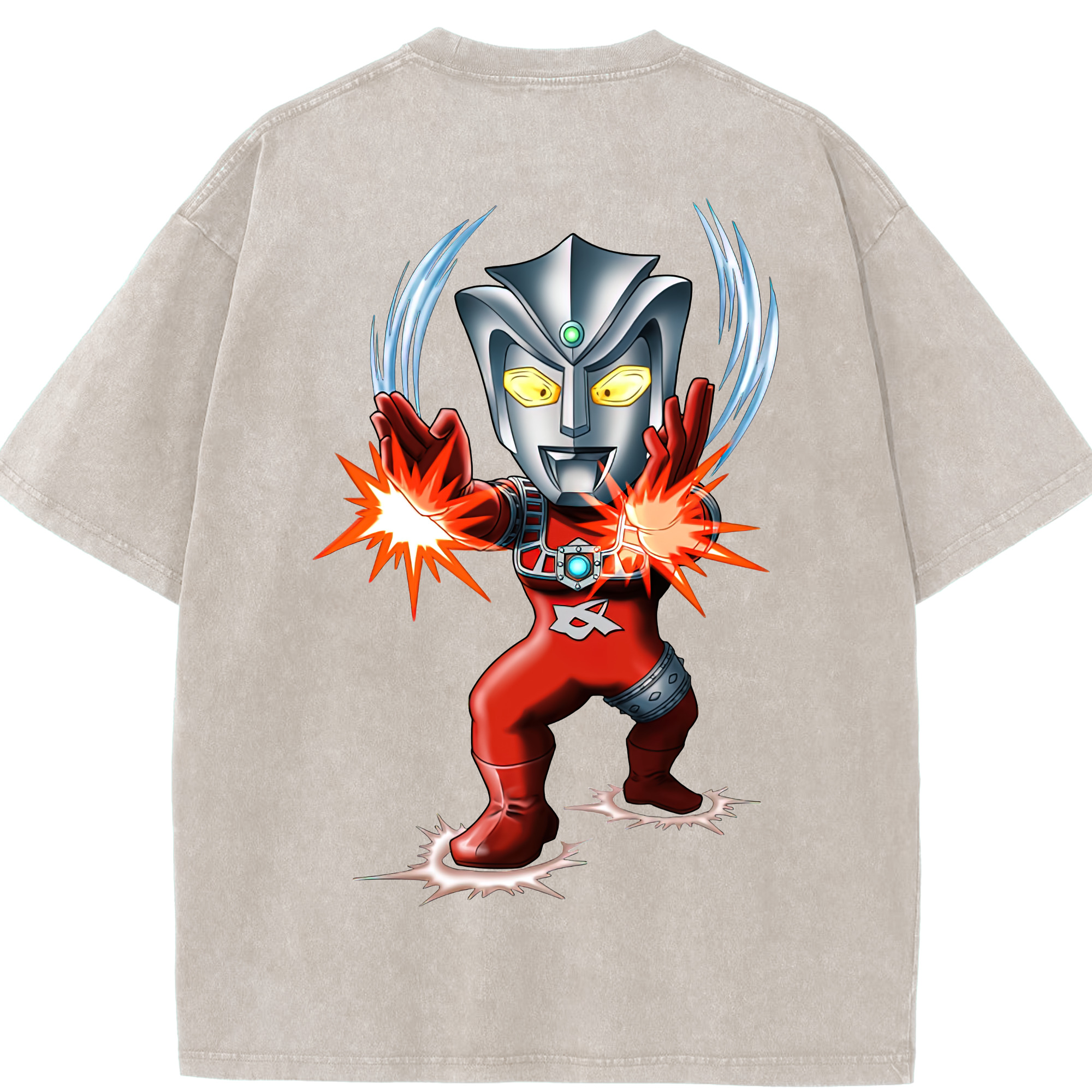 （画像用） ウルトラマン Ultraman 綿100% ヴィンテージ風 半袖Tシャツ（背面プリント）