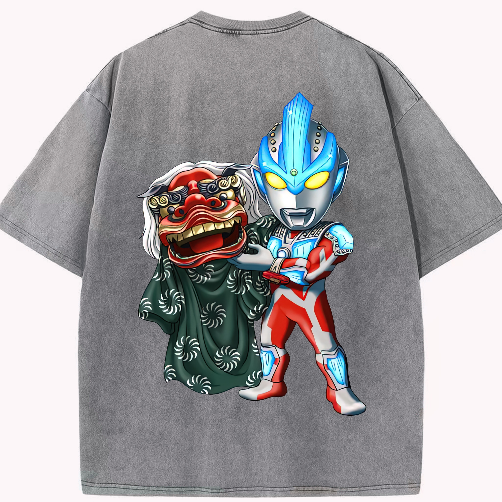 （画像用） ウルトラマン Ultraman 綿100% ヴィンテージ風 半袖Tシャツ（背面プリント）