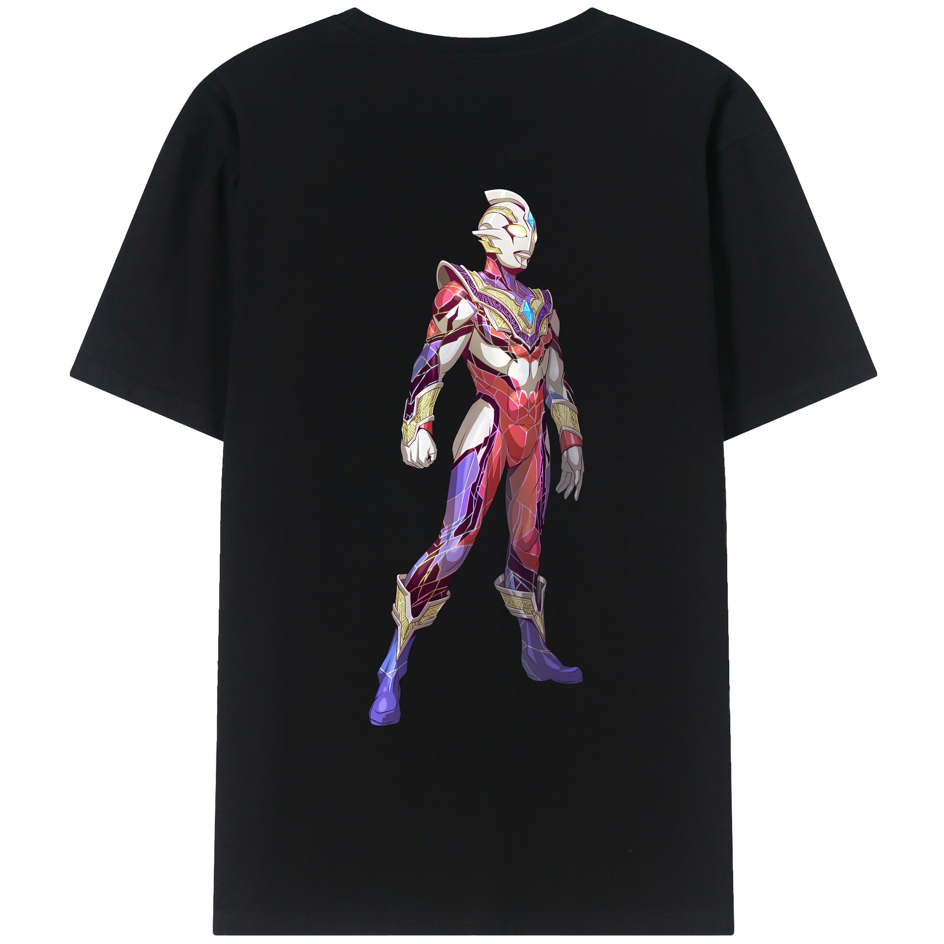 （画像用） ウルトラマン Ultraman 綿100％ メンズ半袖Tシャツ（バックプリント） 通気性