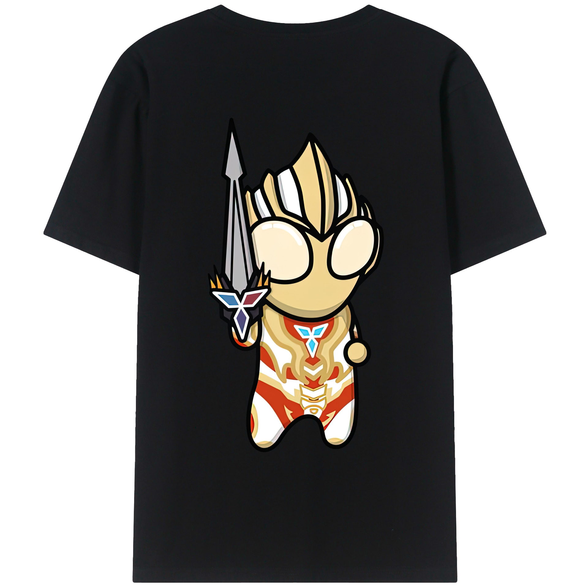 （画像用） ウルトラマン Ultraman 綿100％ メンズ半袖Tシャツ（バックプリント） 通気性