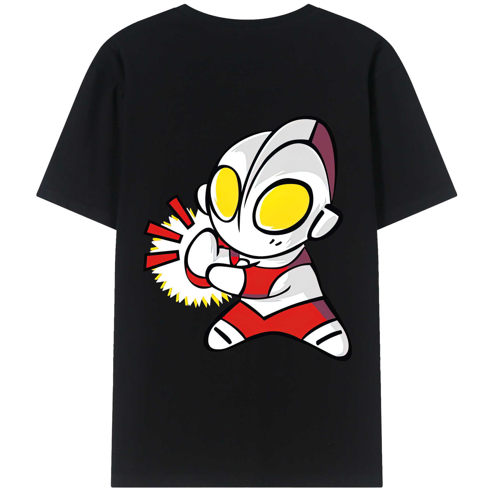 （画像用） ウルトラマン Ultraman 綿100％ メンズ半袖Tシャツ（バックプリント） 通気性