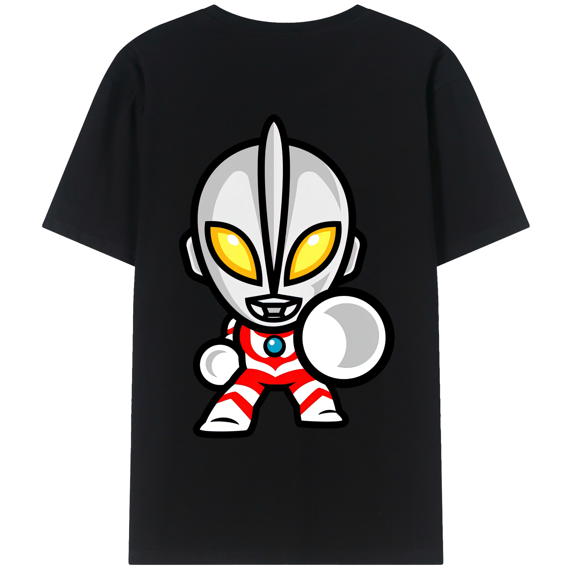 （画像用） ウルトラマン Ultraman 綿100％ メンズ半袖Tシャツ（バックプリント） 通気性