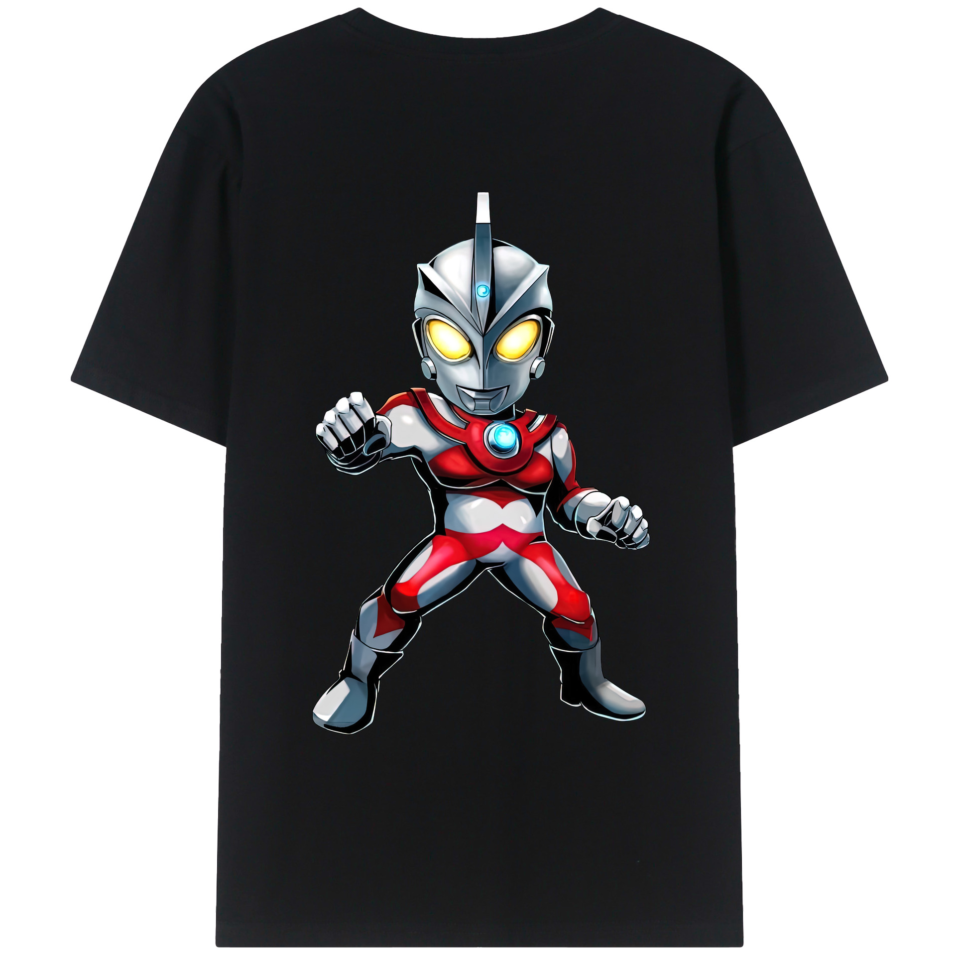 （画像用） ウルトラマン Ultraman 綿100％ メンズ半袖Tシャツ（バックプリント） 通気性
