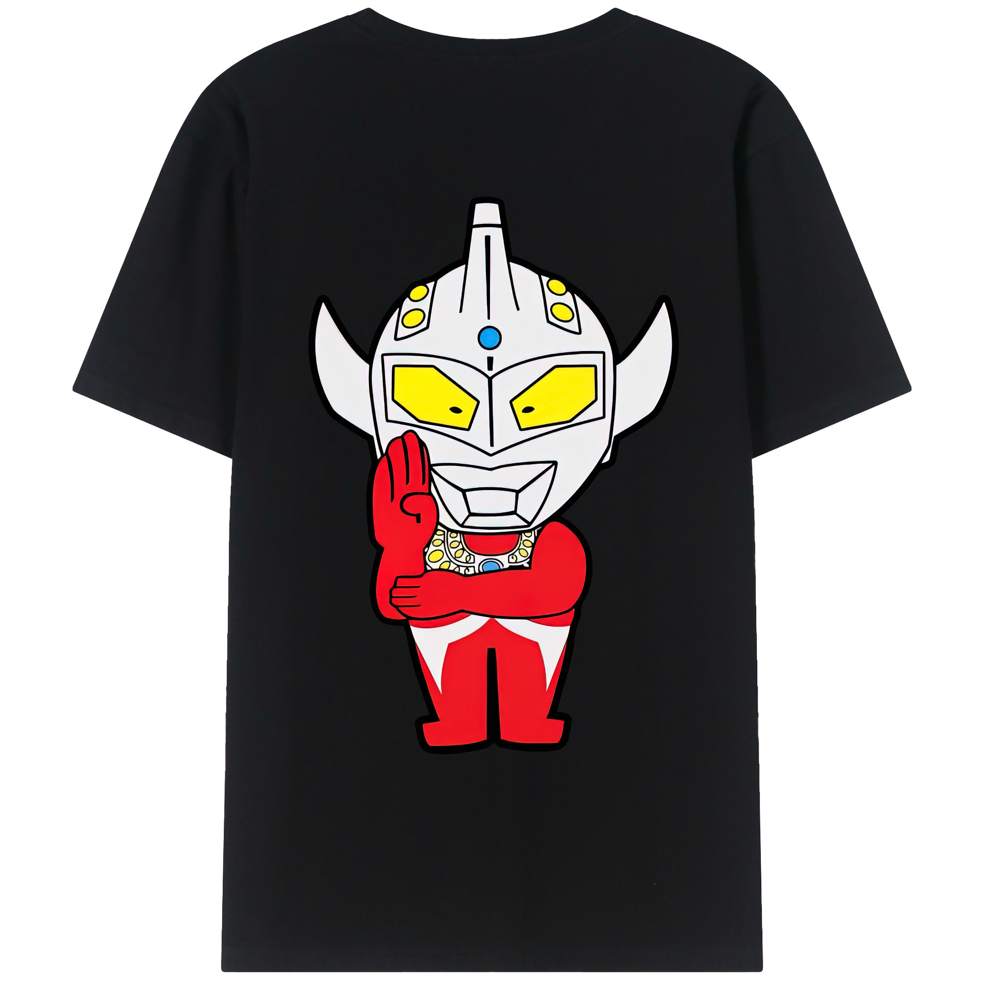 （画像用） ウルトラマン Ultraman 綿100％ メンズ半袖Tシャツ（バックプリント） 通気性