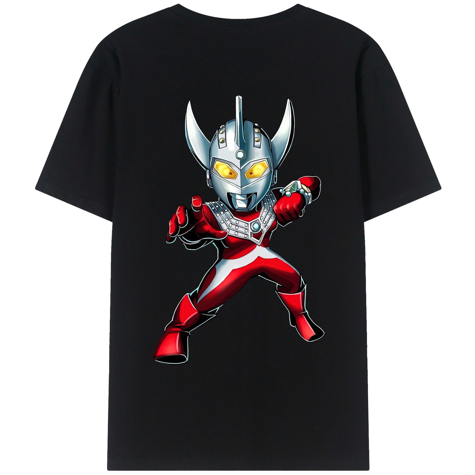 （画像用） ウルトラマン Ultraman 綿100％ メンズ半袖Tシャツ（バックプリント） 通気性