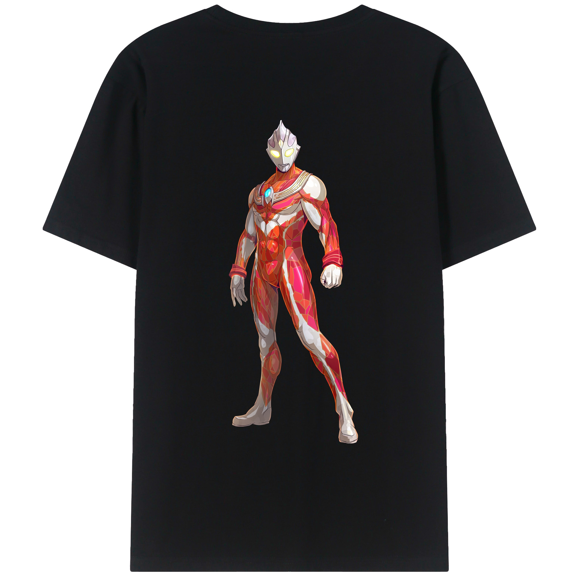 （画像用） ウルトラマン Ultraman 綿100％ メンズ半袖Tシャツ（バックプリント） 通気性