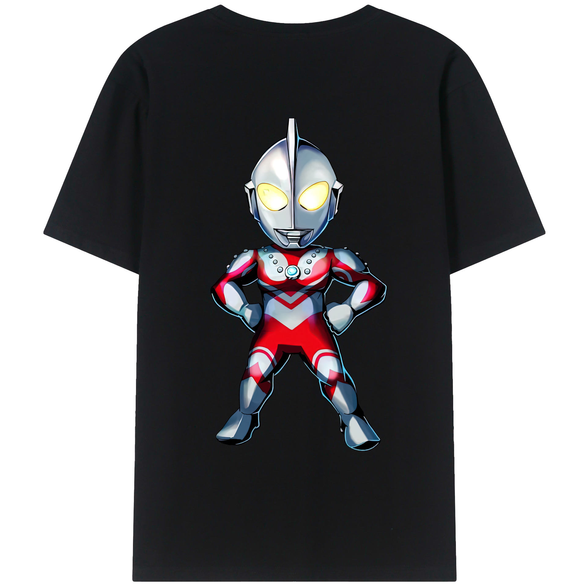 （画像用） ウルトラマン Ultraman 綿100％ メンズ半袖Tシャツ（バックプリント） 通気性