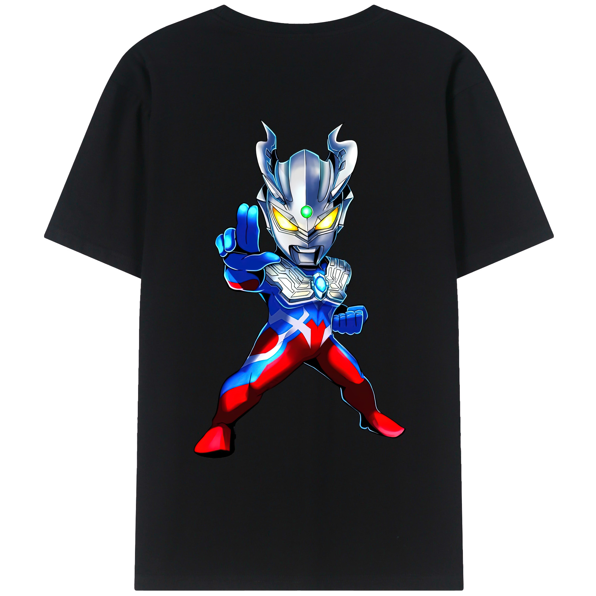 （画像用） ウルトラマン Ultraman 綿100％ メンズ半袖Tシャツ（バックプリント） 通気性