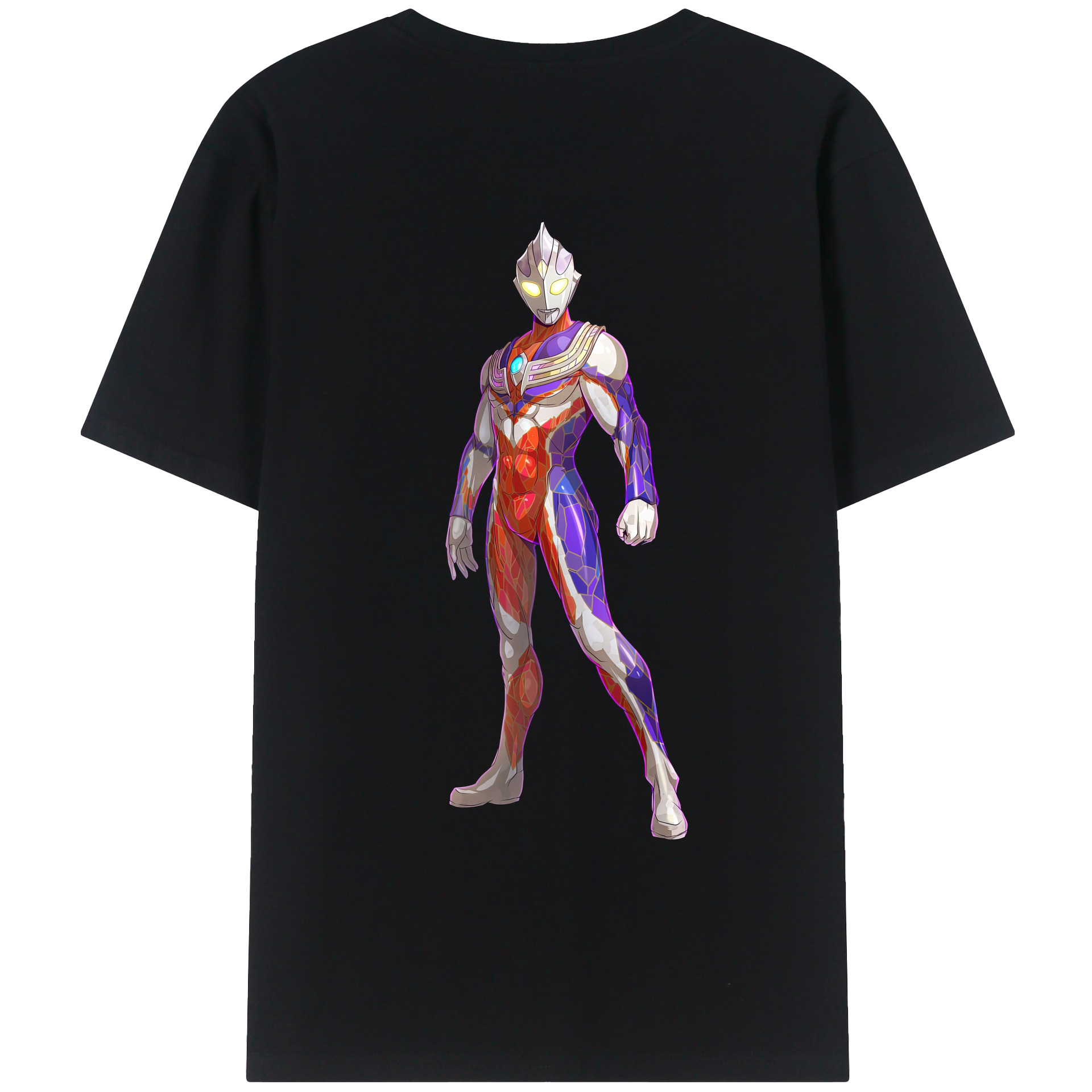 （画像用） ウルトラマン Ultraman 綿100％ メンズ半袖Tシャツ（バックプリント） 通気性