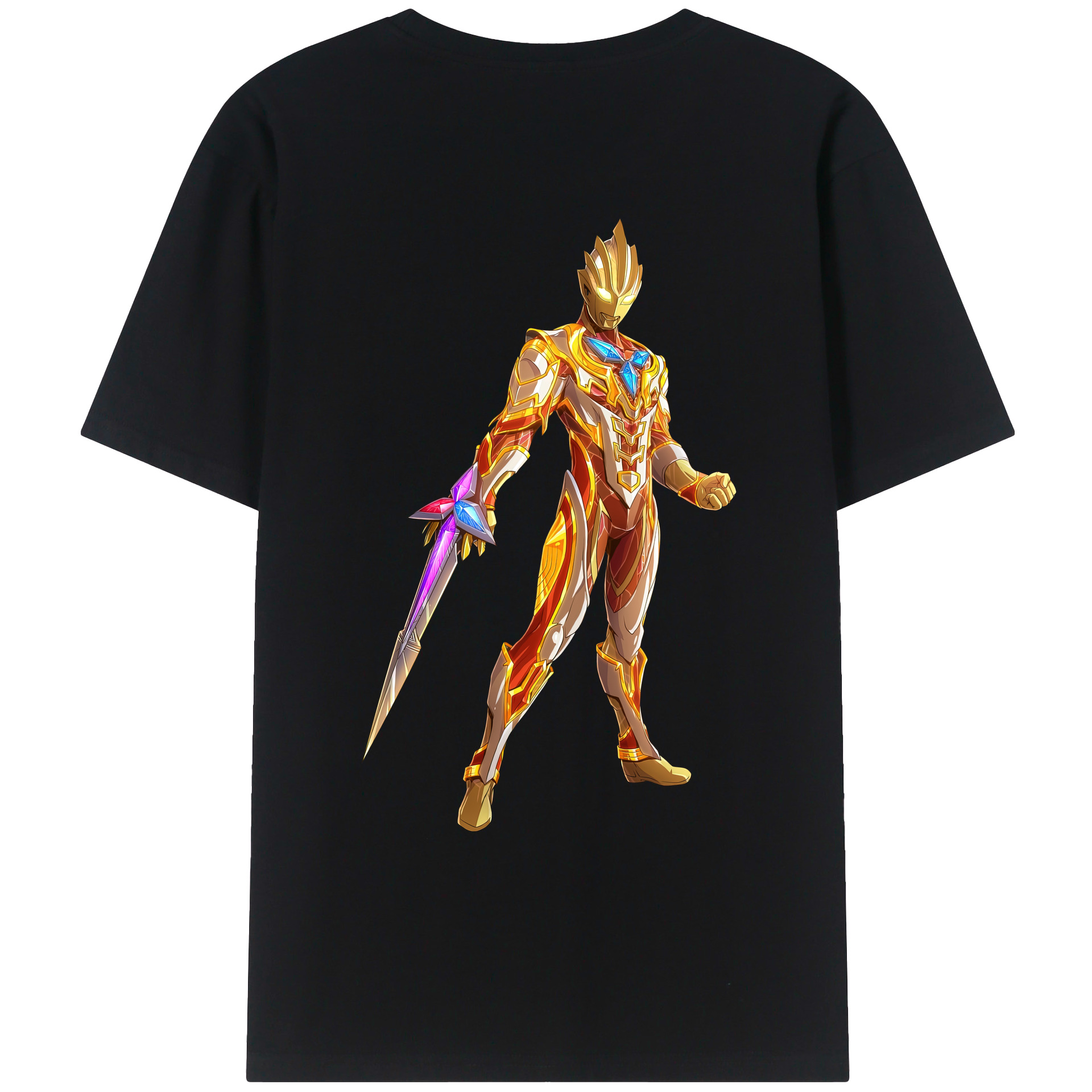 （画像用） ウルトラマン Ultraman 綿100％ メンズ半袖Tシャツ（バックプリント） 通気性