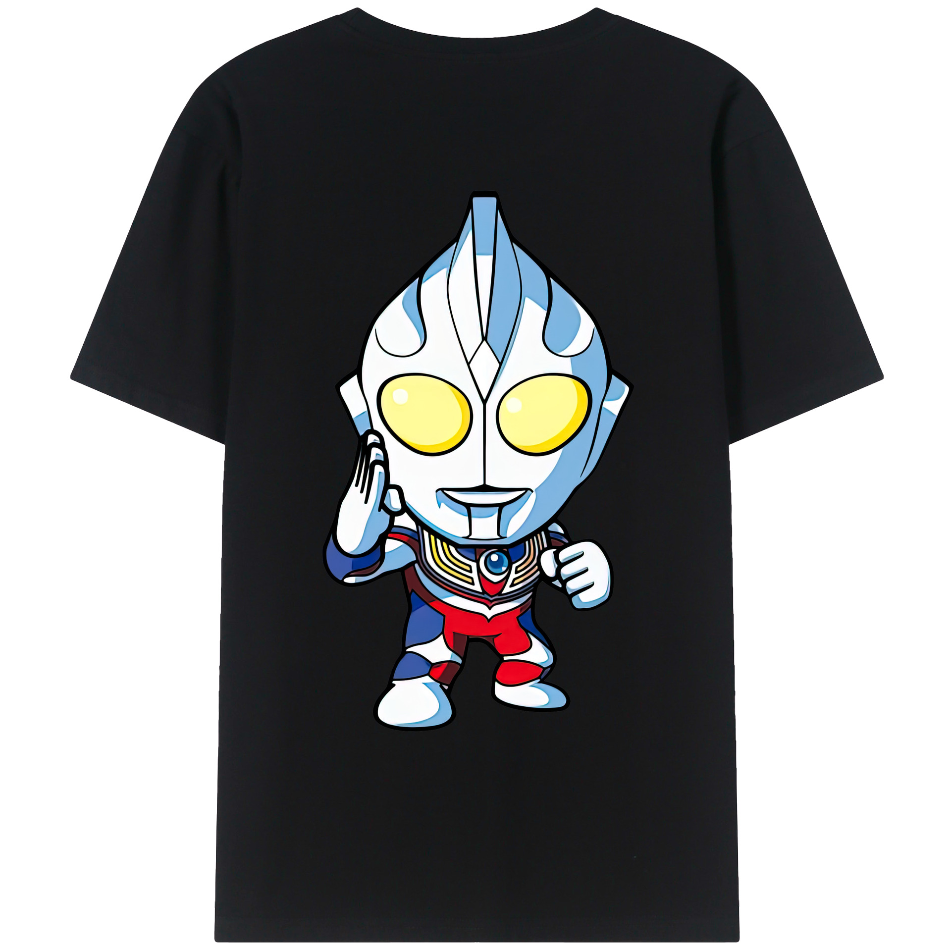 （画像用） ウルトラマン Ultraman 綿100％ メンズ半袖Tシャツ（バックプリント） 通気性