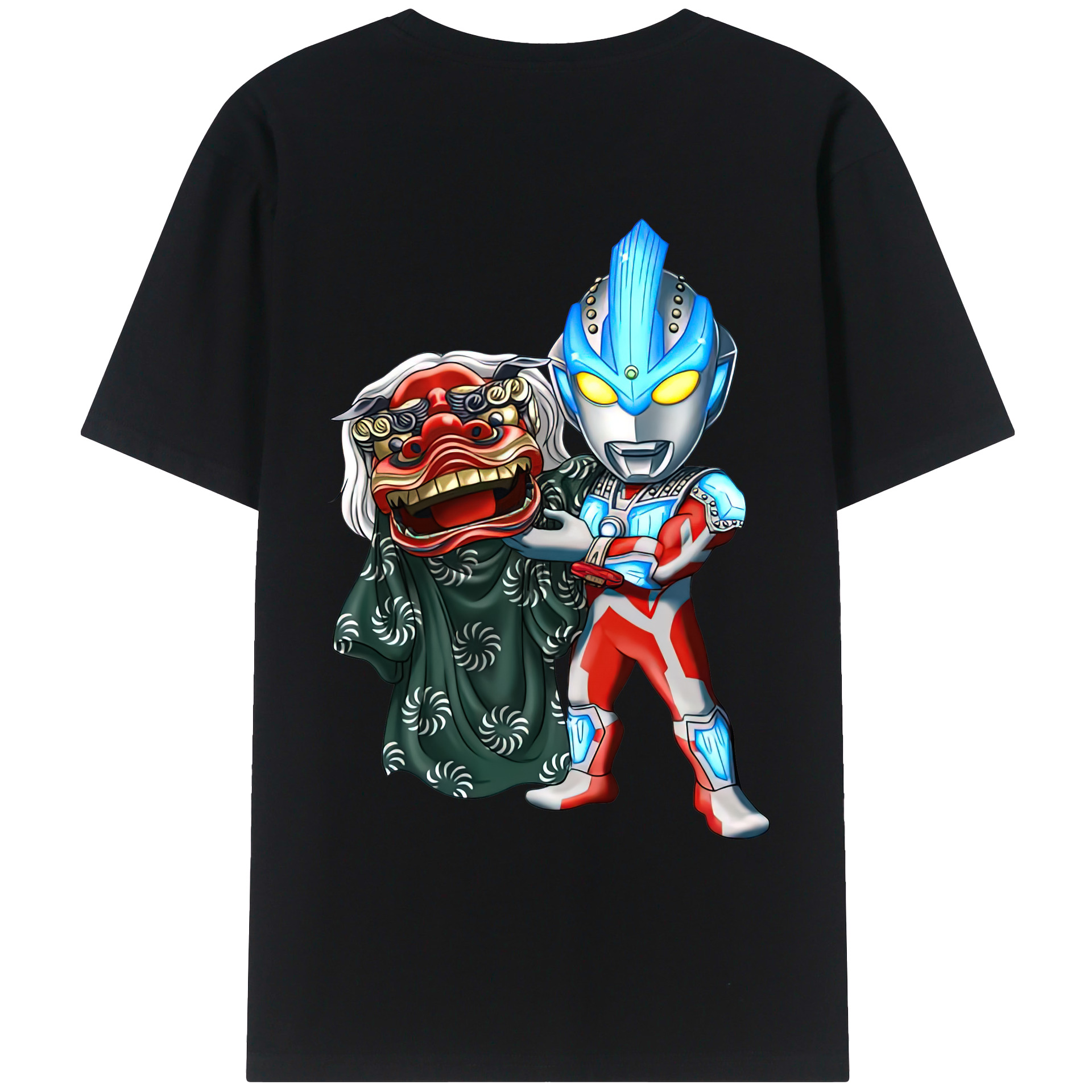 （画像用） ウルトラマン Ultraman 綿100％ メンズ半袖Tシャツ（バックプリント） 通気性