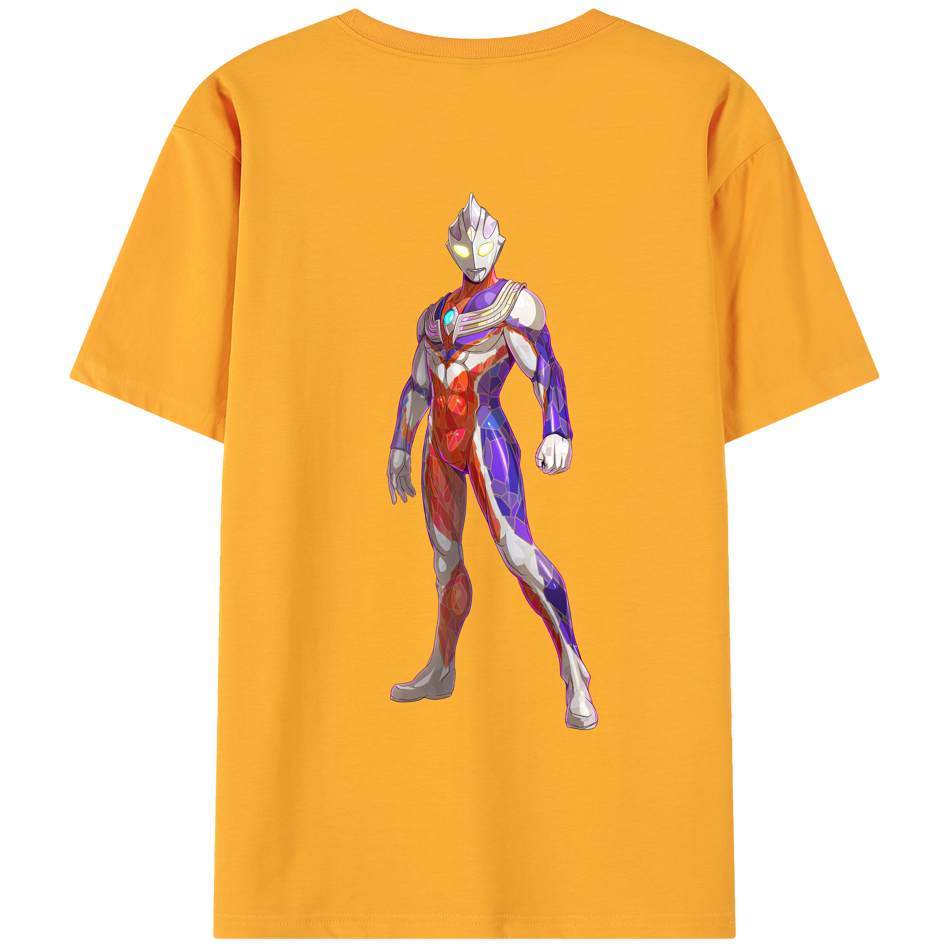 （画像用） ウルトラマン Ultraman 綿100％ メンズ半袖Tシャツ（バックプリント） 通気性