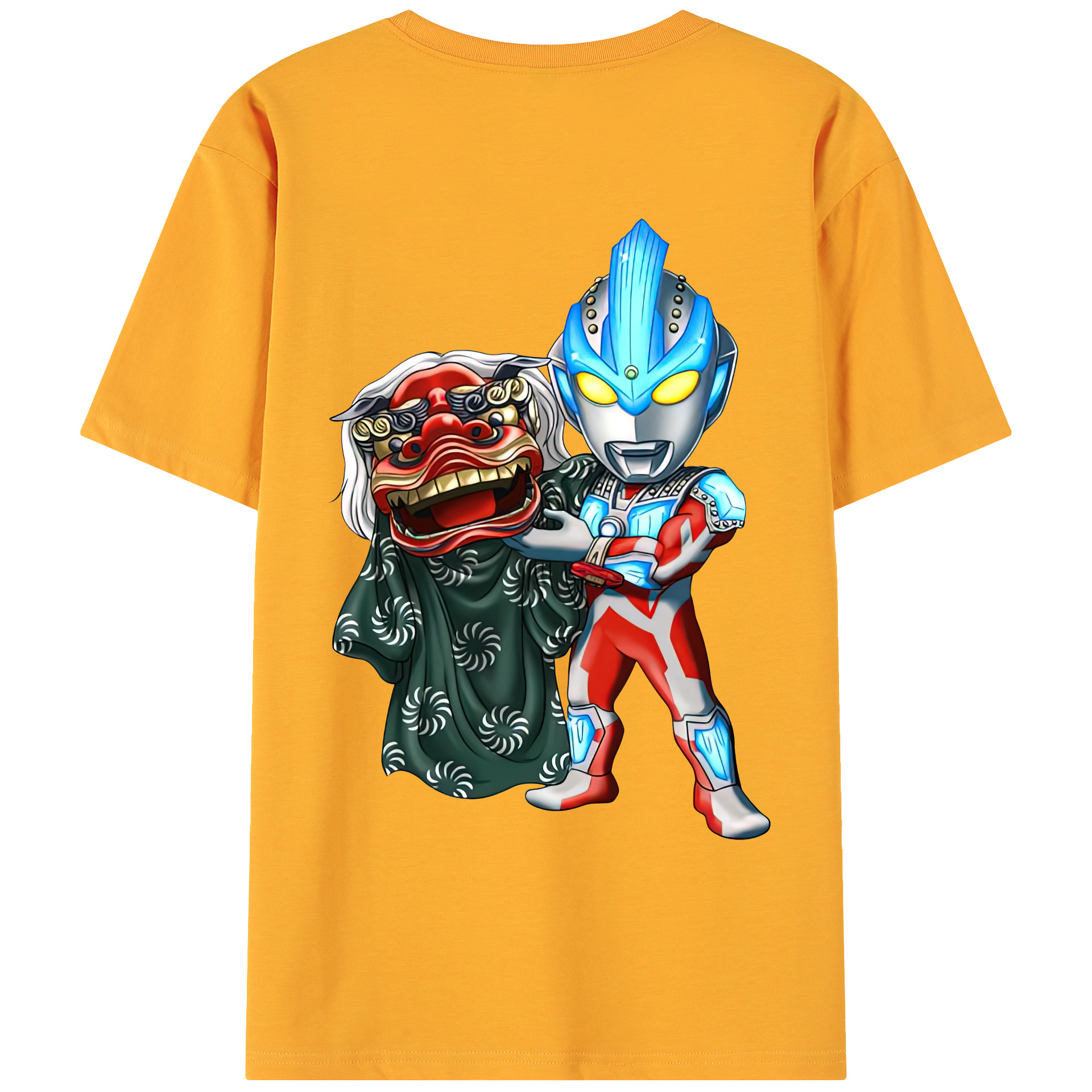 （画像用） ウルトラマン Ultraman 綿100％ メンズ半袖Tシャツ（バックプリント） 通気性