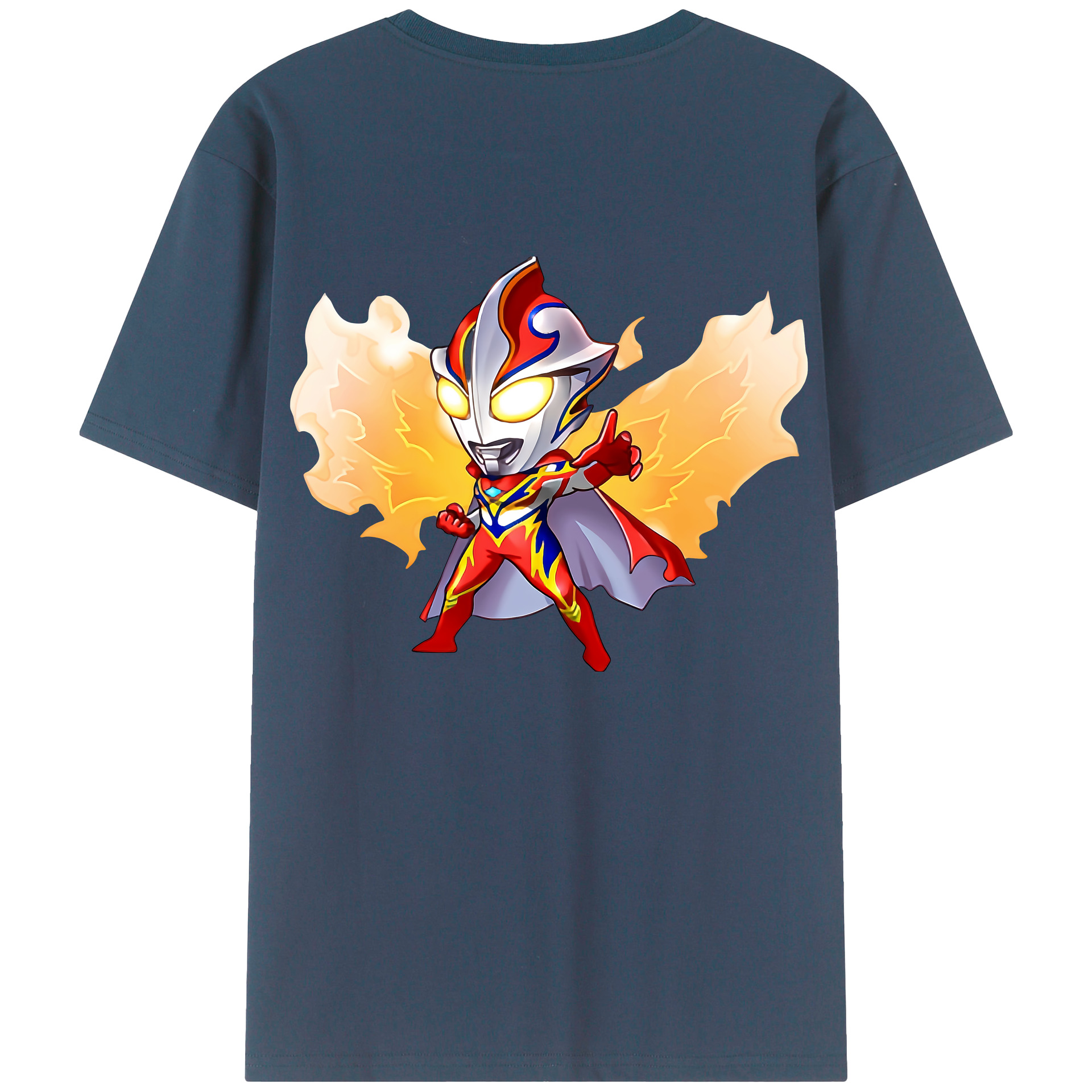 （画像用） ウルトラマン Ultraman 綿100％ メンズ半袖Tシャツ（バックプリント） 通気性