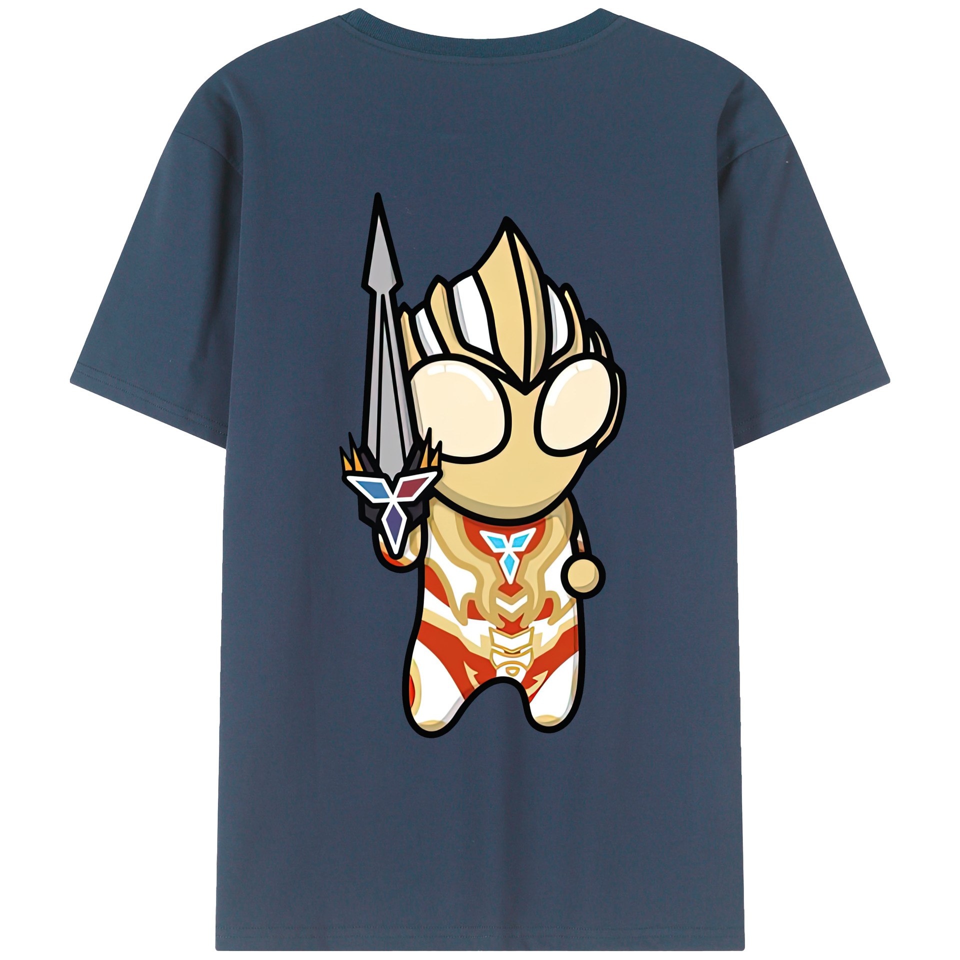 （画像用） ウルトラマン Ultraman 綿100％ メンズ半袖Tシャツ（バックプリント） 通気性