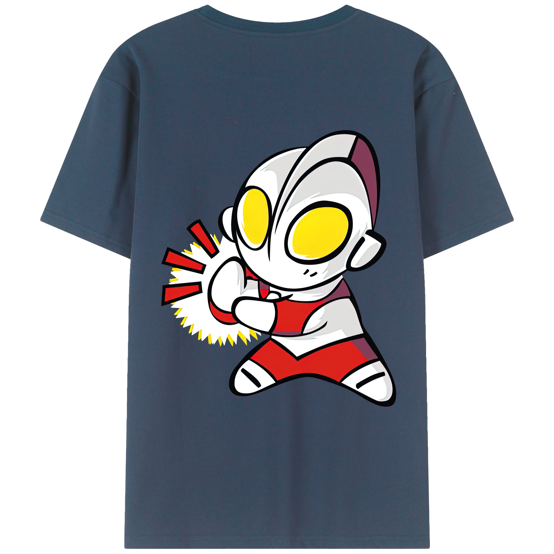 （画像用） ウルトラマン Ultraman 綿100％ メンズ半袖Tシャツ（バックプリント） 通気性