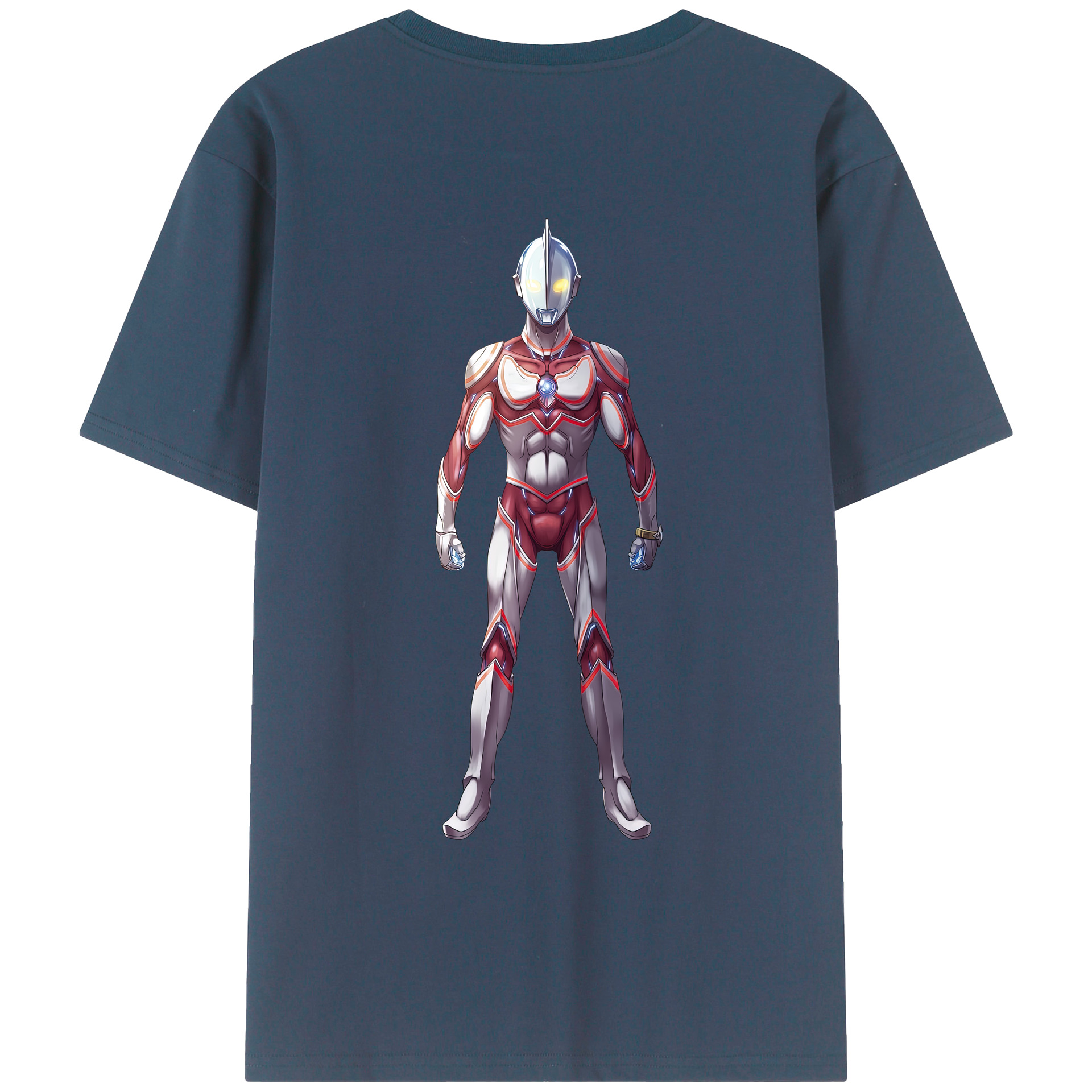 （画像用） ウルトラマン Ultraman 綿100％ メンズ半袖Tシャツ（バックプリント） 通気性