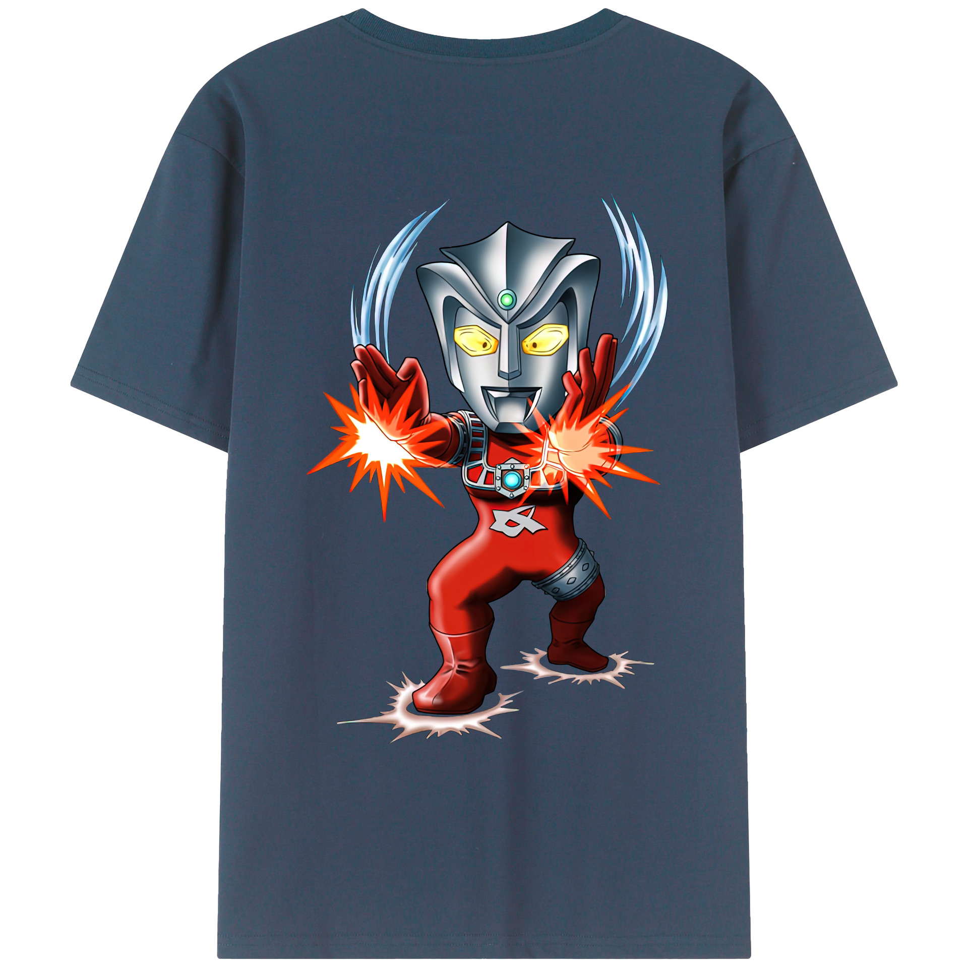 （画像用） ウルトラマン Ultraman 綿100％ メンズ半袖Tシャツ（バックプリント） 通気性