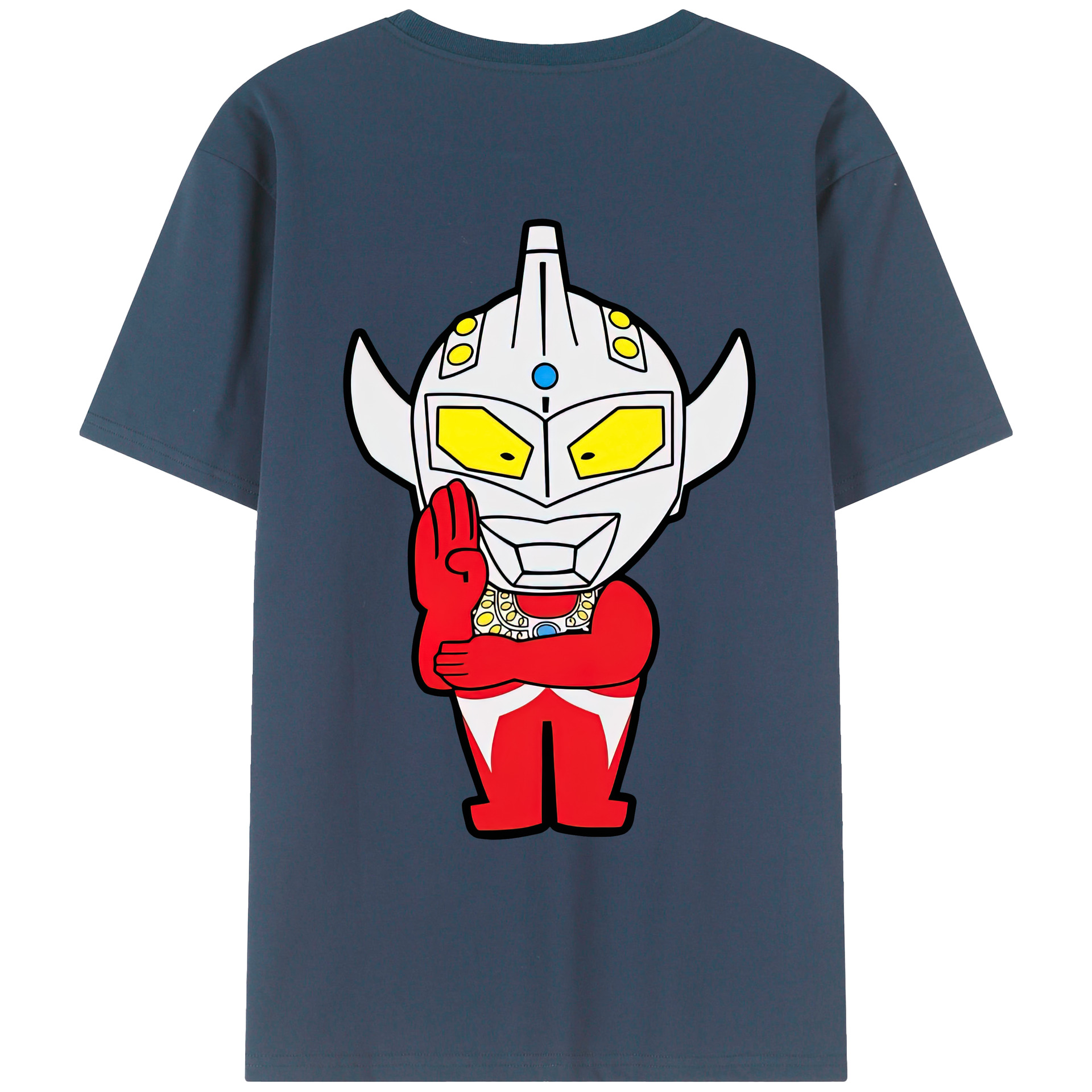 （画像用） ウルトラマン Ultraman 綿100％ メンズ半袖Tシャツ（バックプリント） 通気性