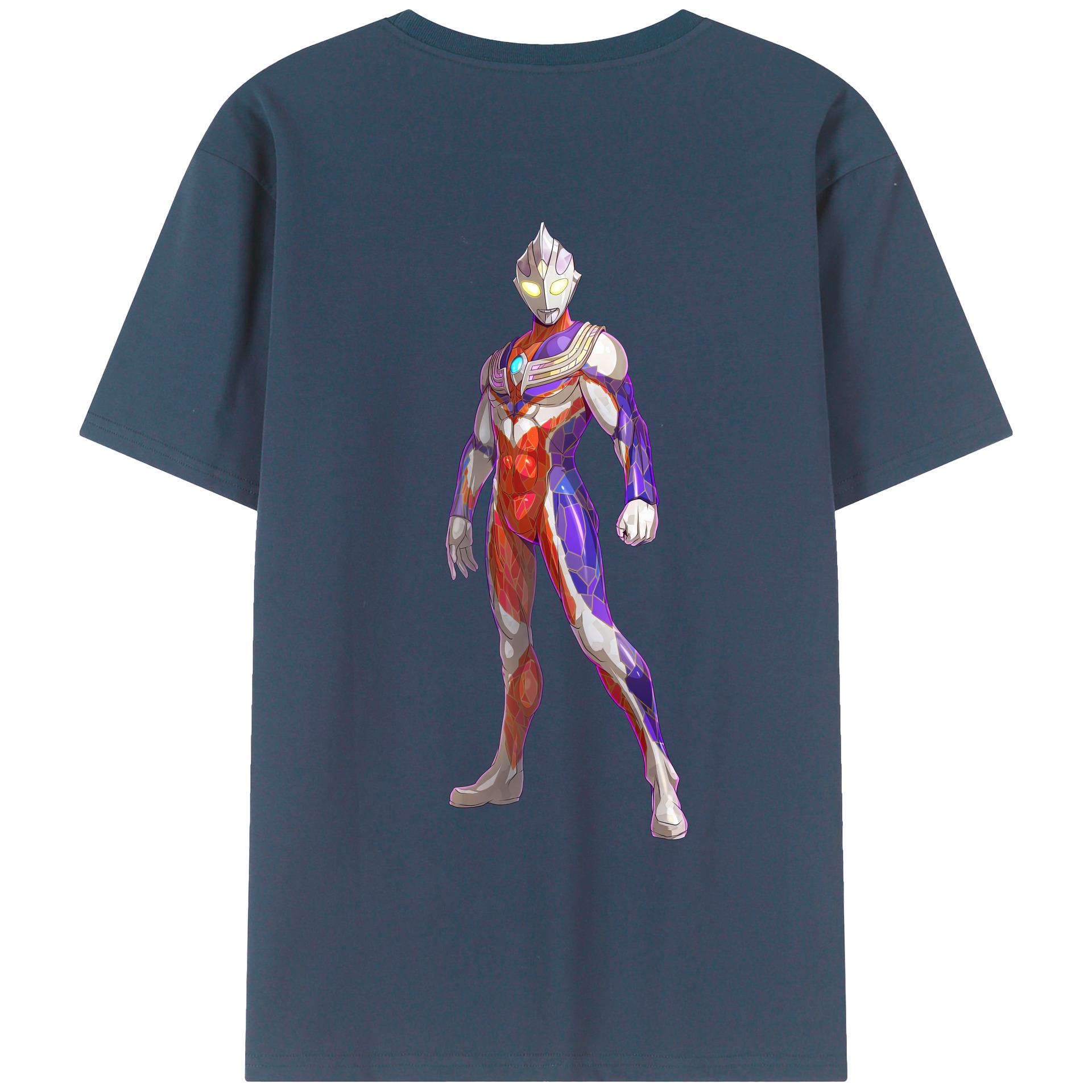（画像用） ウルトラマン Ultraman 綿100％ メンズ半袖Tシャツ（バックプリント） 通気性