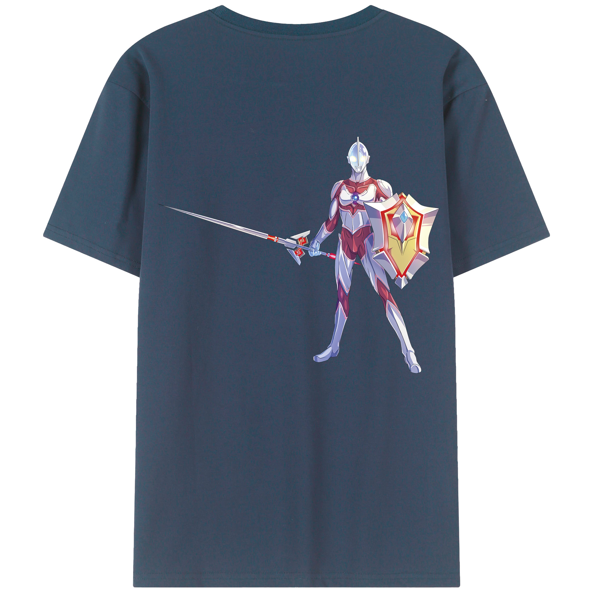 （画像用） ウルトラマン Ultraman 綿100％ メンズ半袖Tシャツ（バックプリント） 通気性
