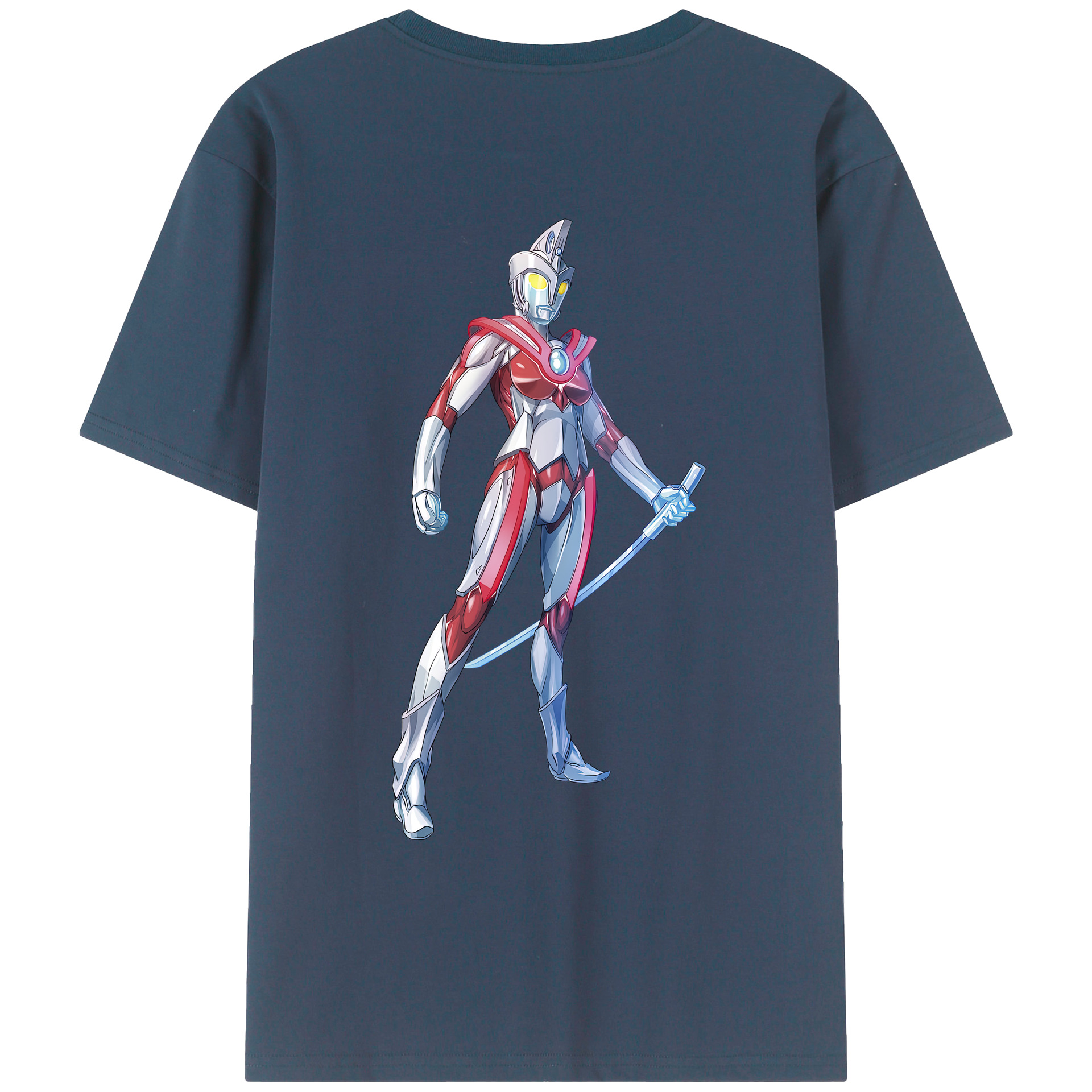 （画像用） ウルトラマン Ultraman 綿100％ メンズ半袖Tシャツ（バックプリント） 通気性