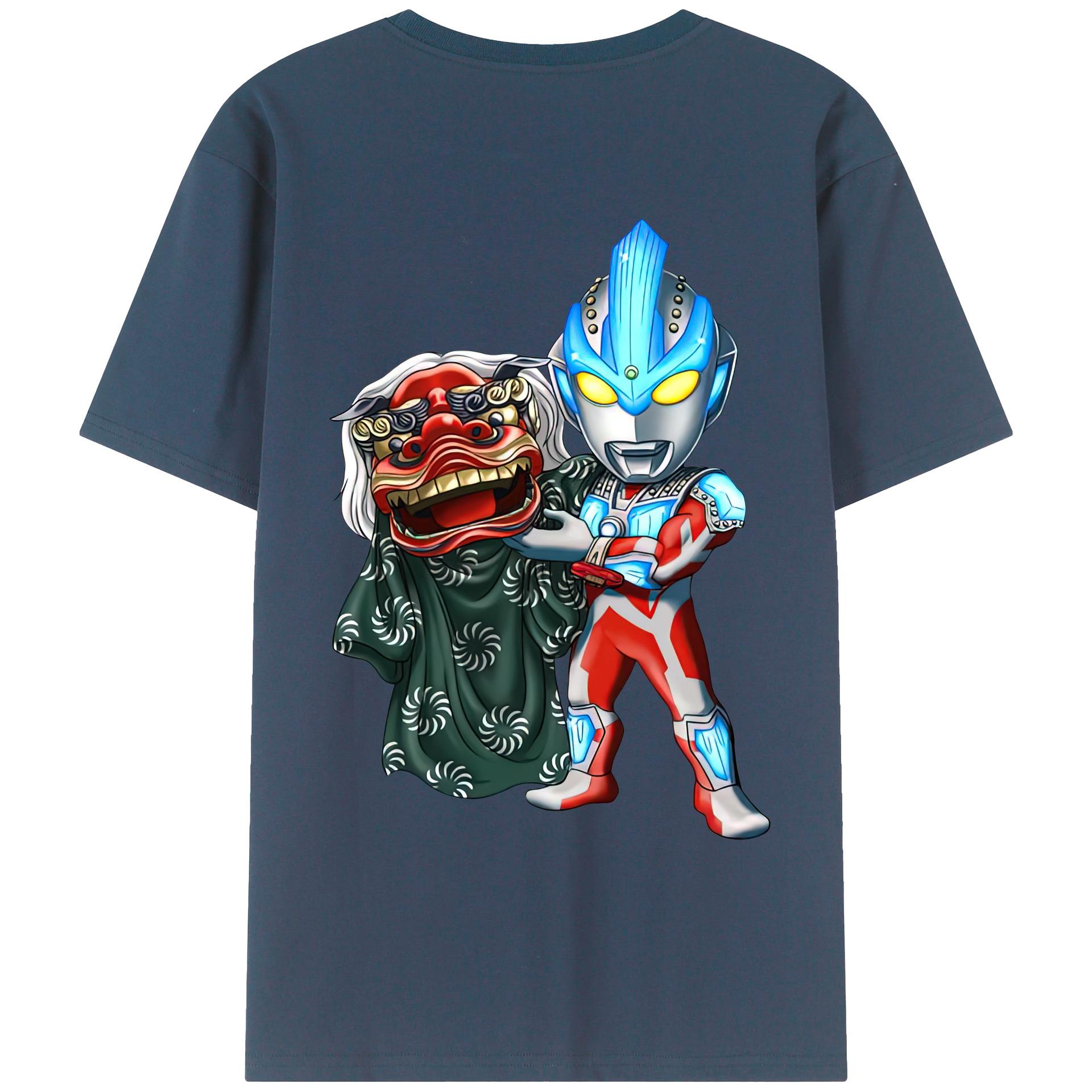 （画像用） ウルトラマン Ultraman 綿100％ メンズ半袖Tシャツ（バックプリント） 通気性