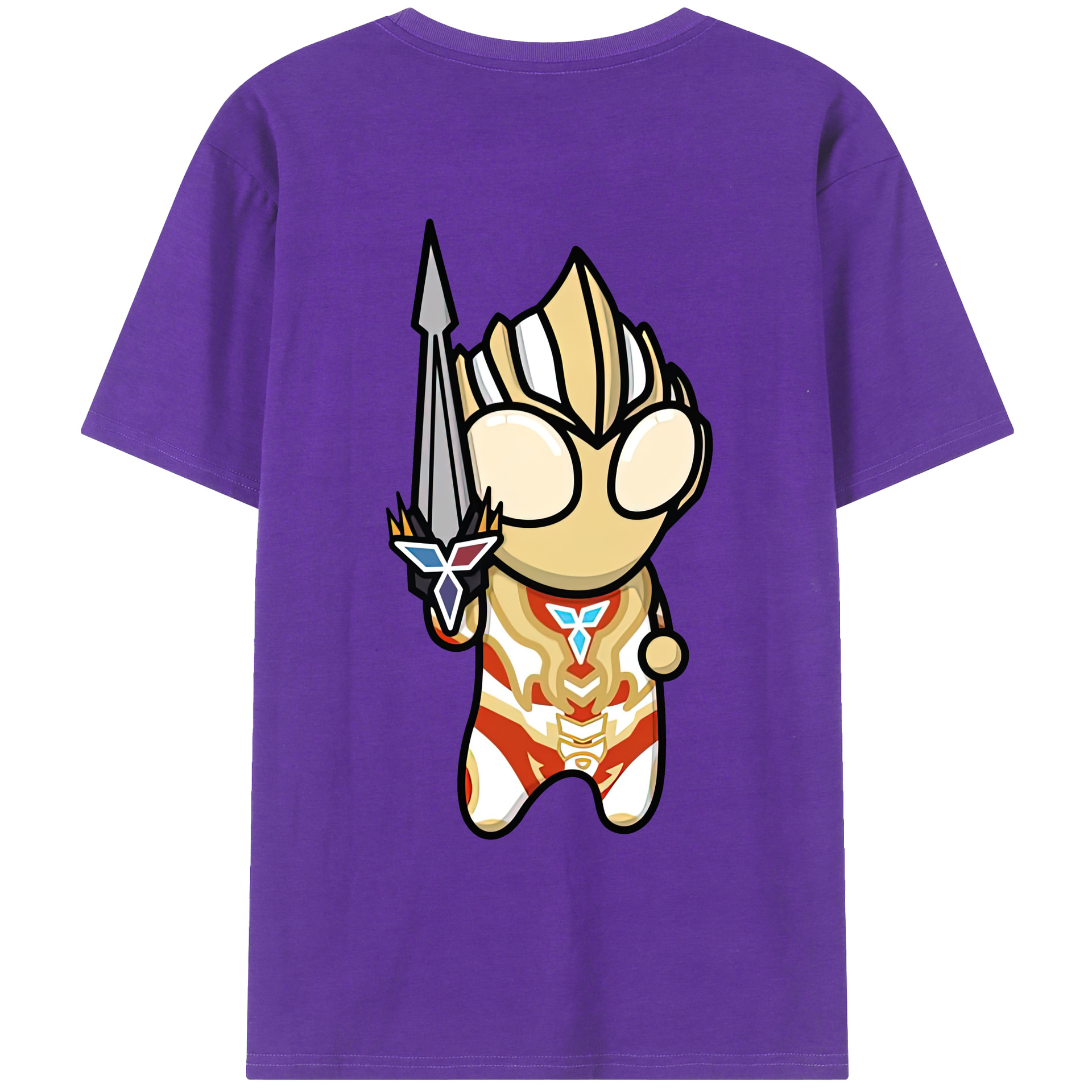 （画像用） ウルトラマン Ultraman 綿100％ メンズ半袖Tシャツ（バックプリント） 通気性