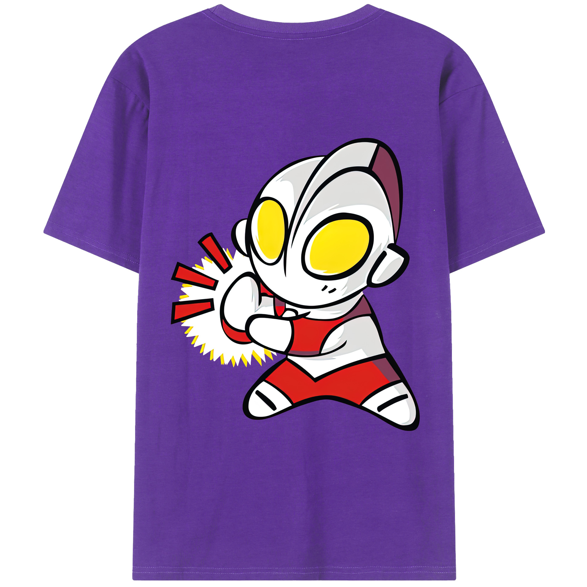 （画像用） ウルトラマン Ultraman 綿100％ メンズ半袖Tシャツ（バックプリント） 通気性