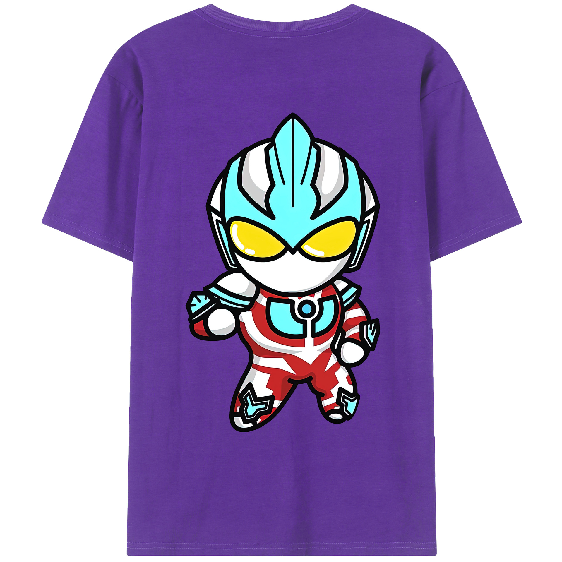 （画像用） ウルトラマン Ultraman 綿100％ メンズ半袖Tシャツ（バックプリント） 通気性