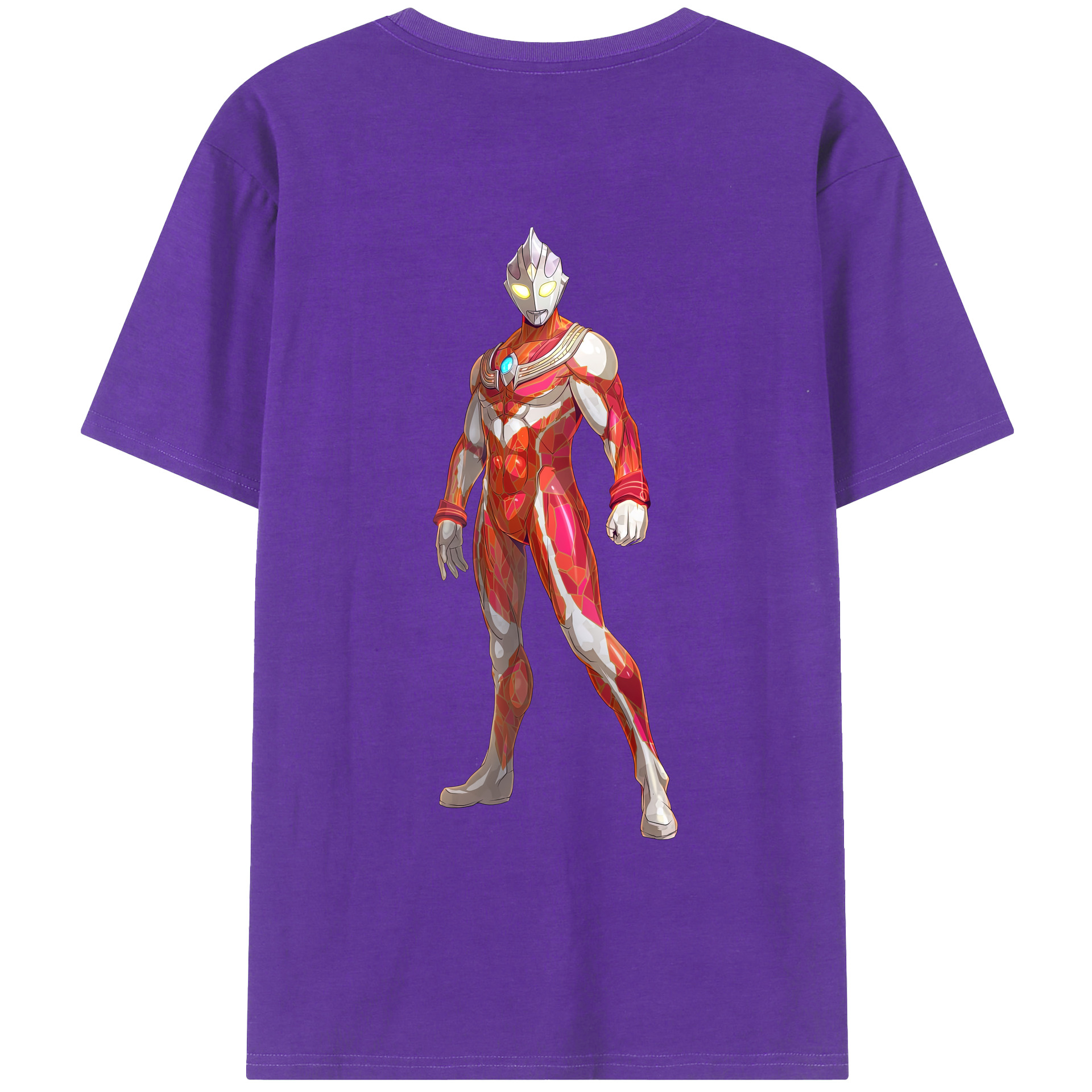 （画像用） ウルトラマン Ultraman 綿100％ メンズ半袖Tシャツ（バックプリント） 通気性