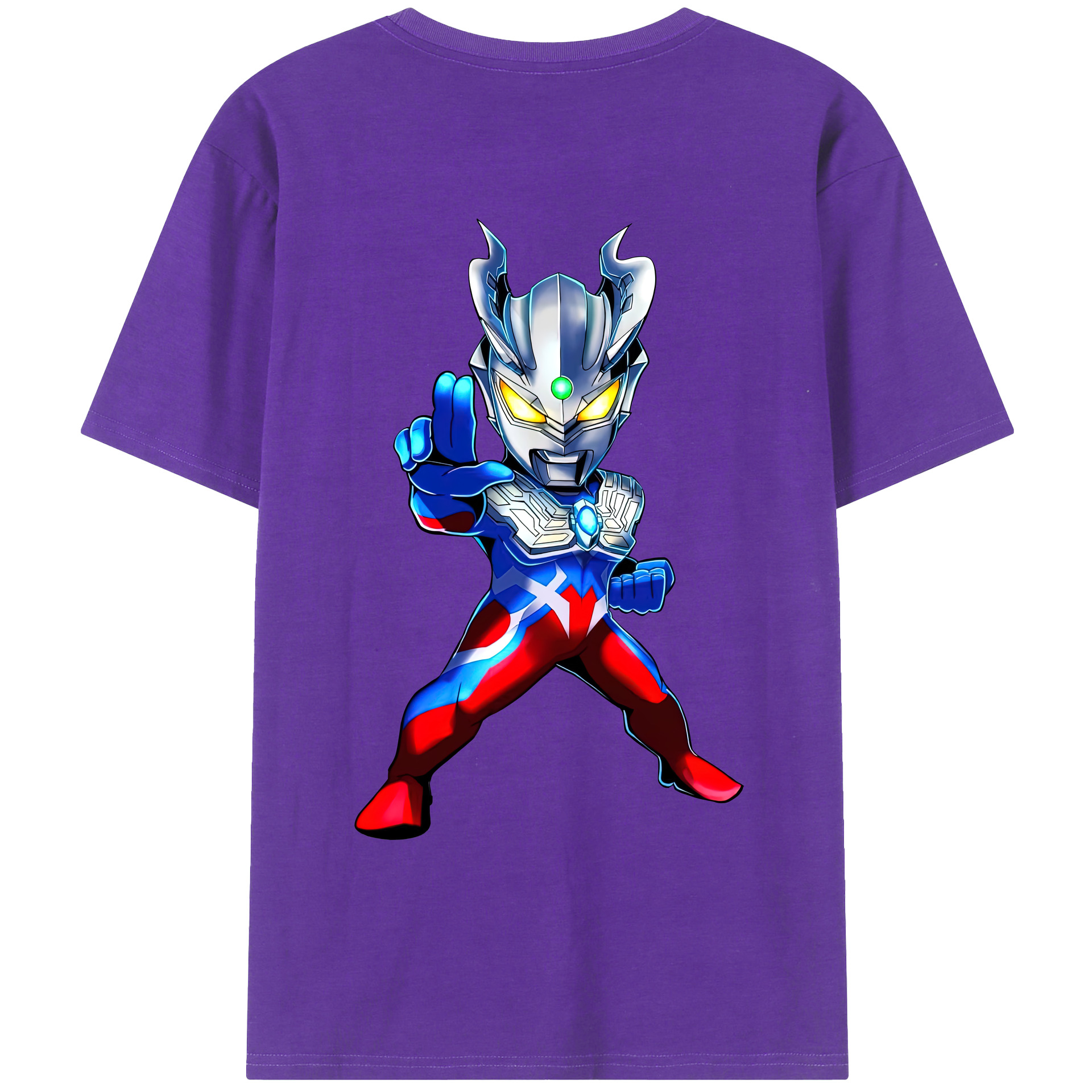 （画像用） ウルトラマン Ultraman 綿100％ メンズ半袖Tシャツ（バックプリント） 通気性