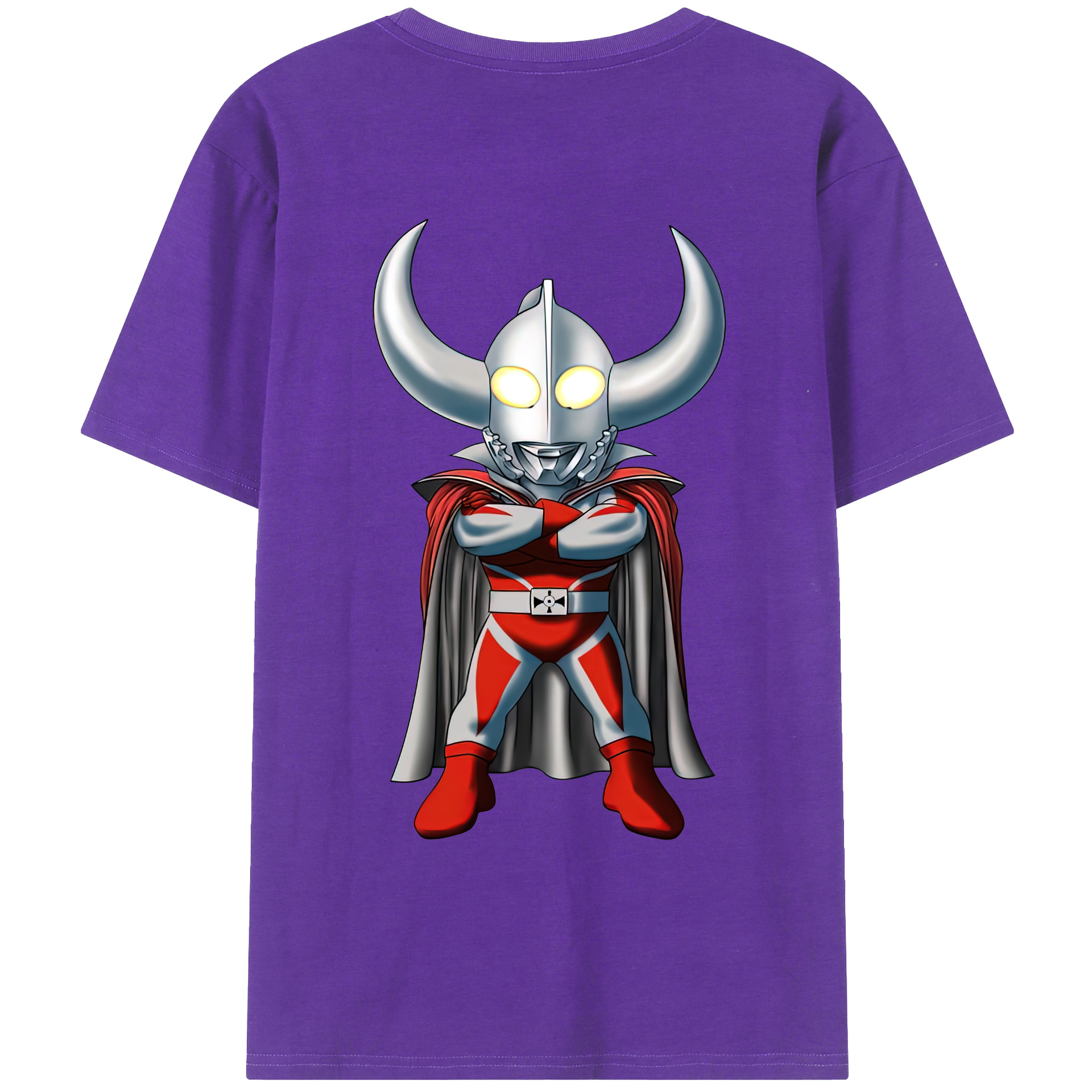 （画像用） ウルトラマン Ultraman 綿100％ メンズ半袖Tシャツ（バックプリント） 通気性