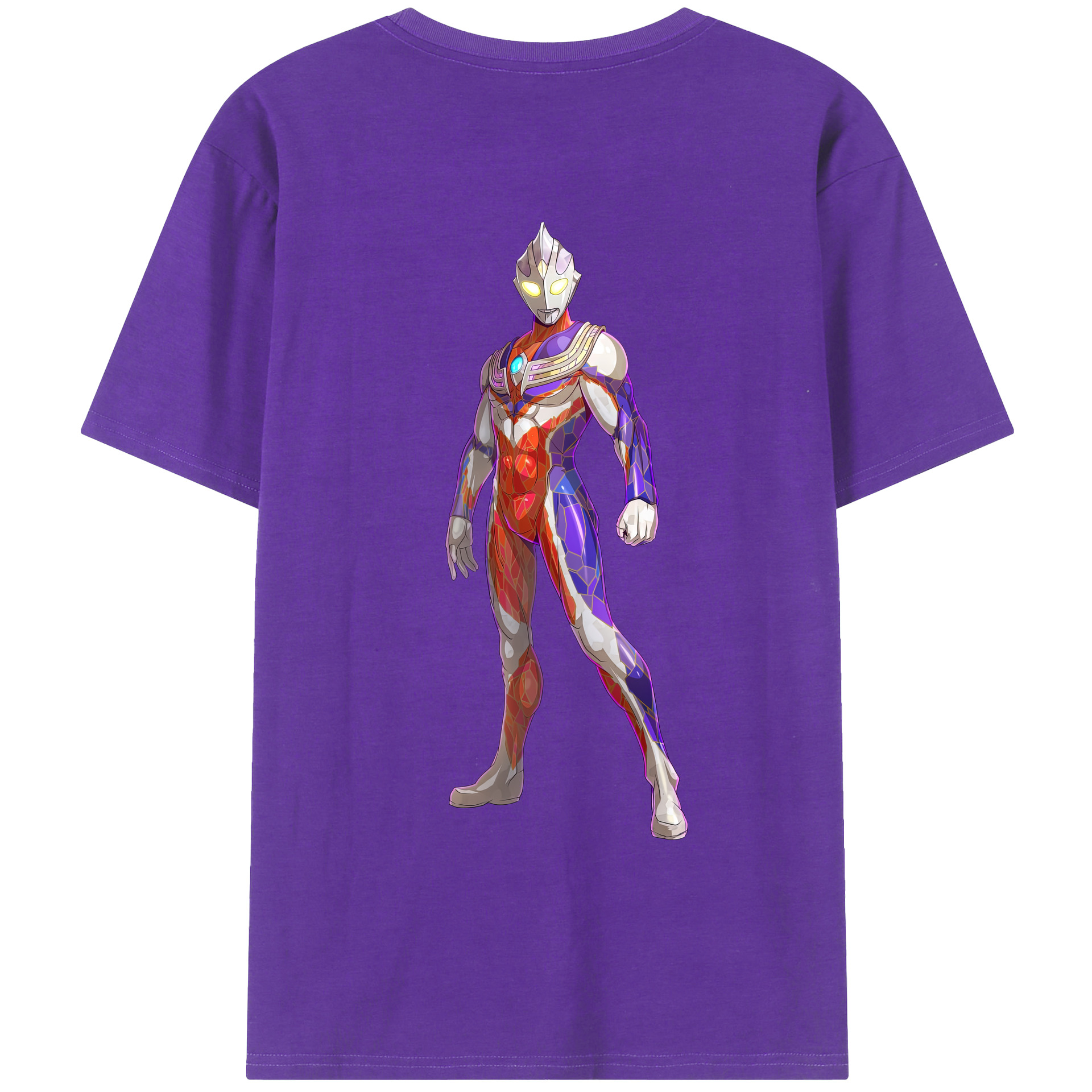 （画像用） ウルトラマン Ultraman 綿100％ メンズ半袖Tシャツ（バックプリント） 通気性