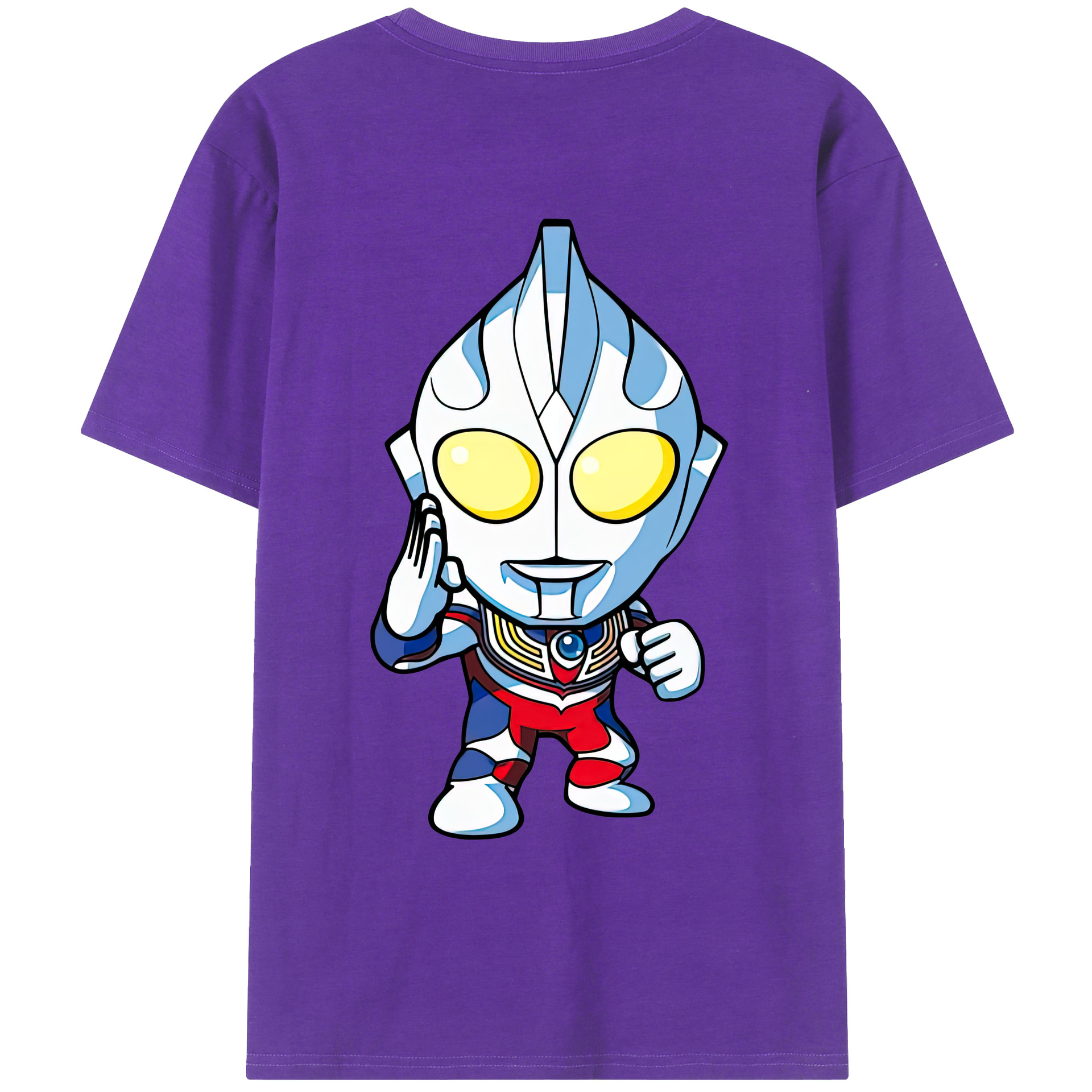 （画像用） ウルトラマン Ultraman 綿100％ メンズ半袖Tシャツ（バックプリント） 通気性