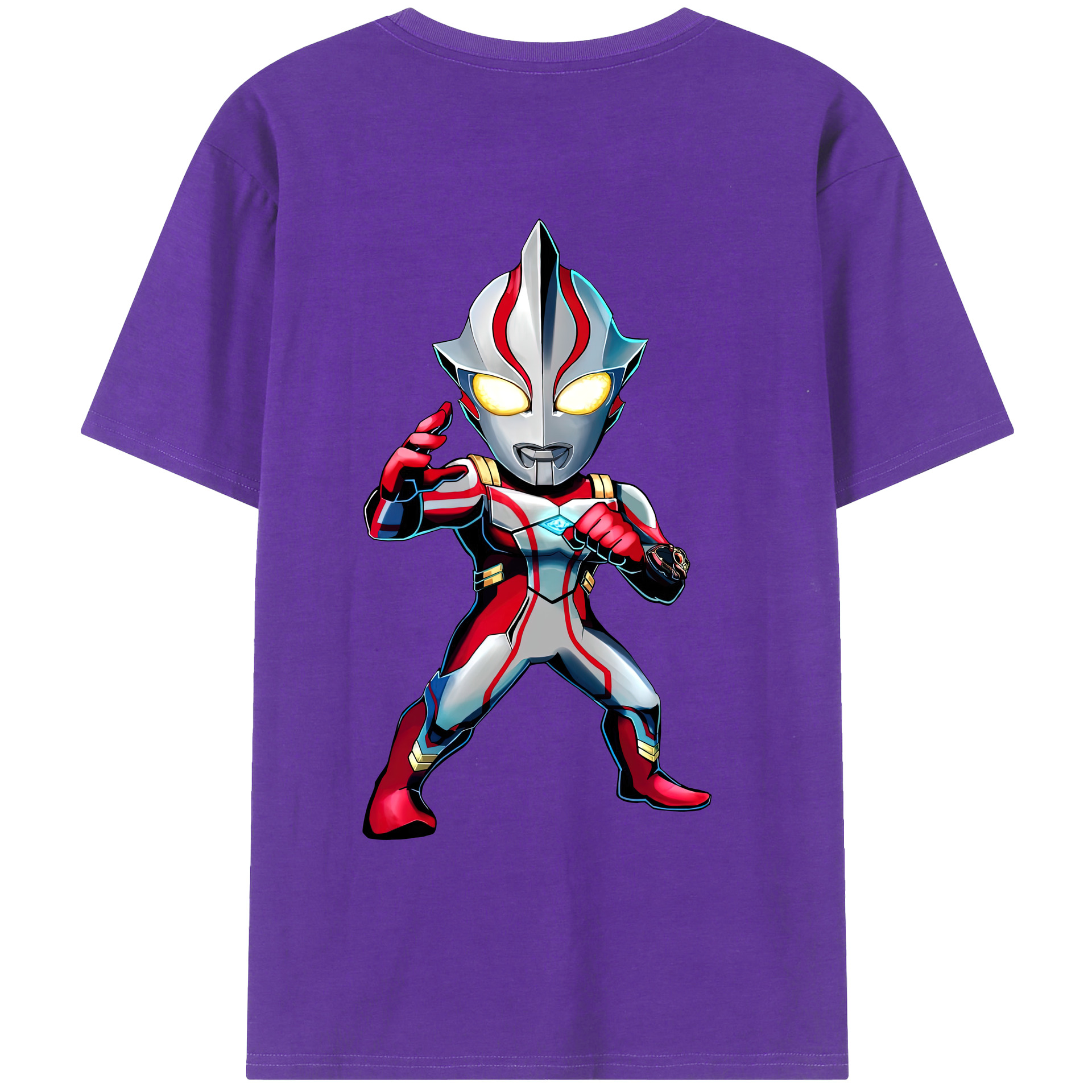 （画像用） ウルトラマン Ultraman 綿100％ メンズ半袖Tシャツ（バックプリント） 通気性