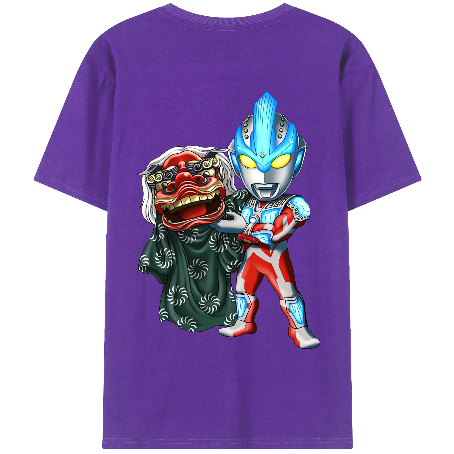 （画像用） ウルトラマン Ultraman 綿100％ メンズ半袖Tシャツ（バックプリント） 通気性
