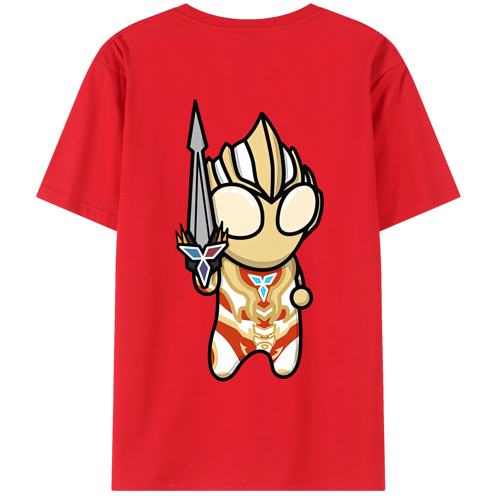 （画像用） ウルトラマン Ultraman 綿100％ メンズ半袖Tシャツ（バックプリント） 通気性
