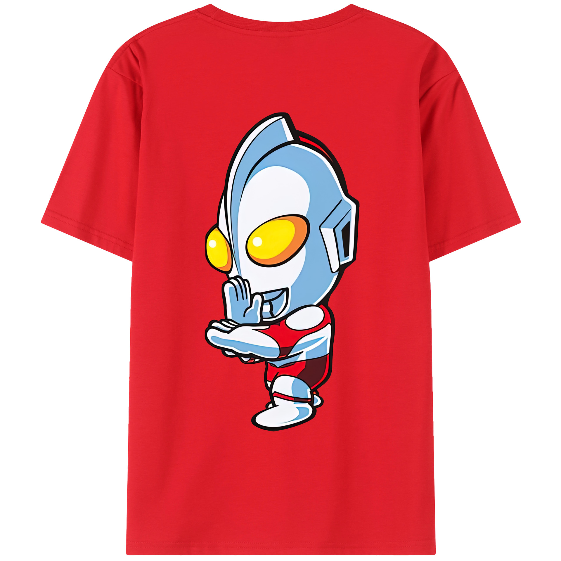 （画像用） ウルトラマン Ultraman 綿100％ メンズ半袖Tシャツ（バックプリント） 通気性